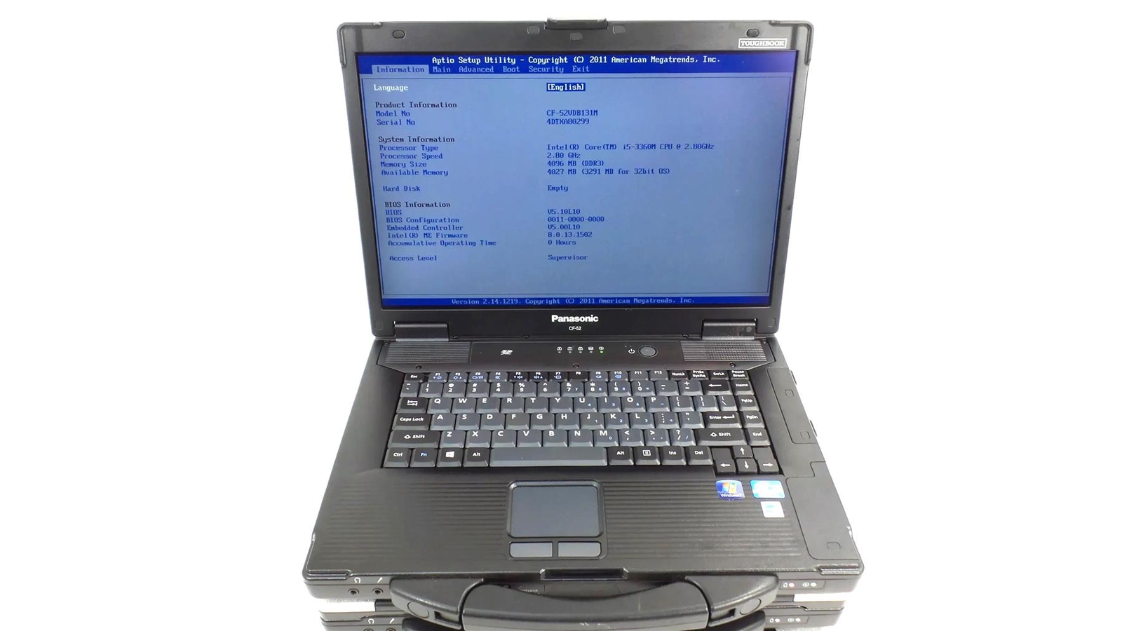 Lot 3 Panasonic CF-52 MK5 Core i5-3360M 2.8GHz 4GB RAM (No HHD) – 00 Hours
