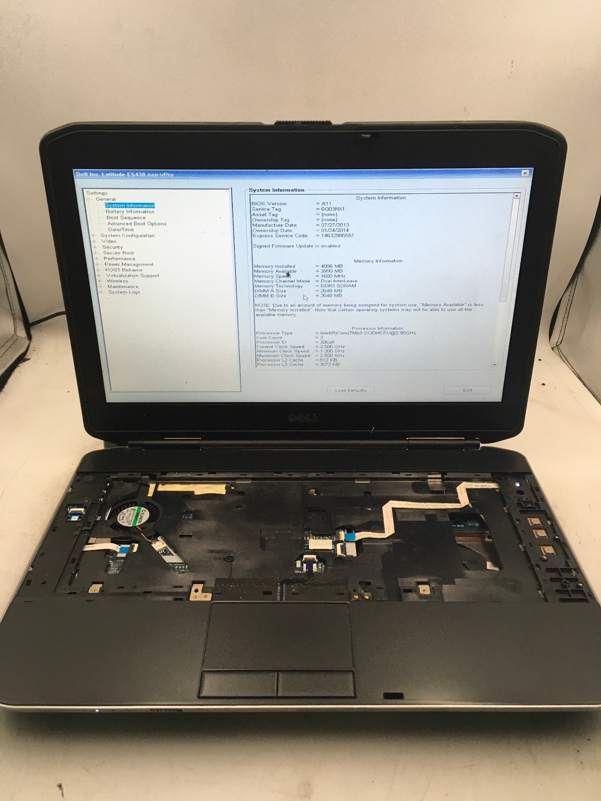 DELL LATITUDE E5430 – BOOTS TO BIOS – INTEL I3 3120M – 4GB RAM – 14″ – READ – BB