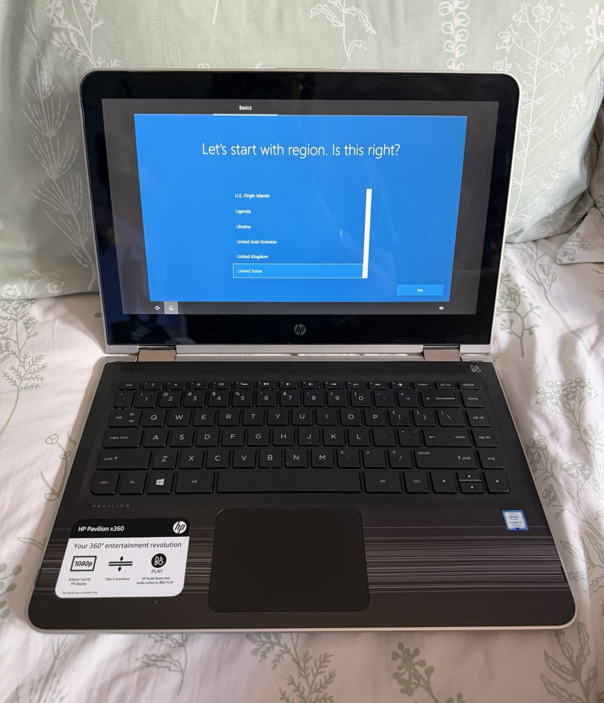 HP Pavilion x360 14in FHD Touch 2-in-1 i5 8th Gen 8GB 256GB SSD W10 Silver
