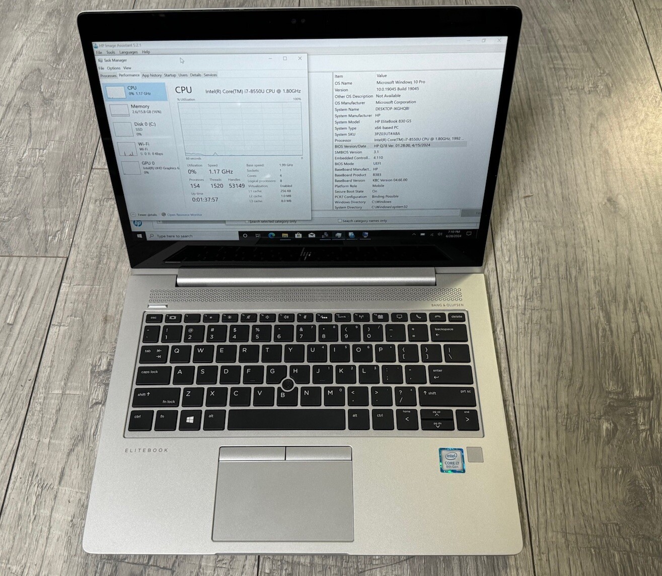 Like-New HP EliteBook 830 G5 8th Gen i7-8550U 16GB 512GB Full HD Touch Laptop