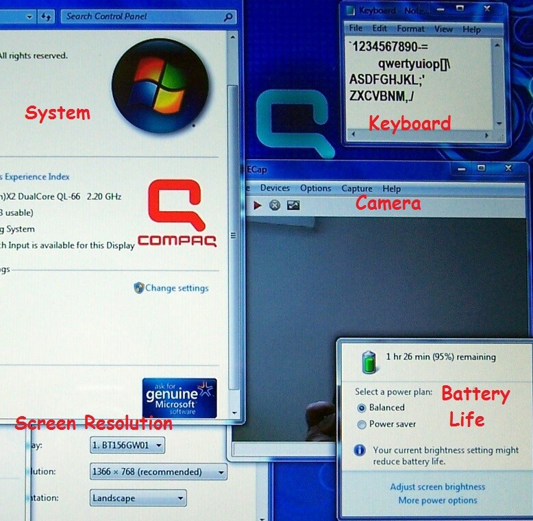 HP Compaq 615 15.6″ AMD 2Core 2.20GHz, 4GBRam 320GB, WifI, HD-3200 Win7 Ultimate