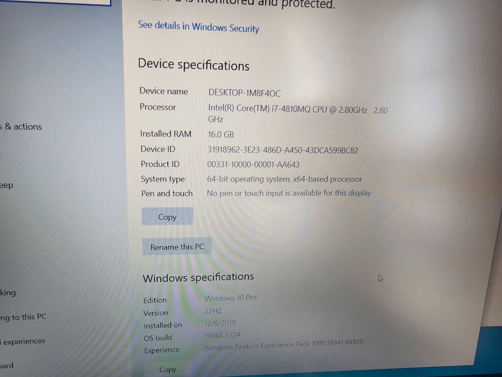 Dell Latitude E6540 Intel Core i7-4810QM 16GB 500GB HDD 1920×1080 Windows 10 Pro