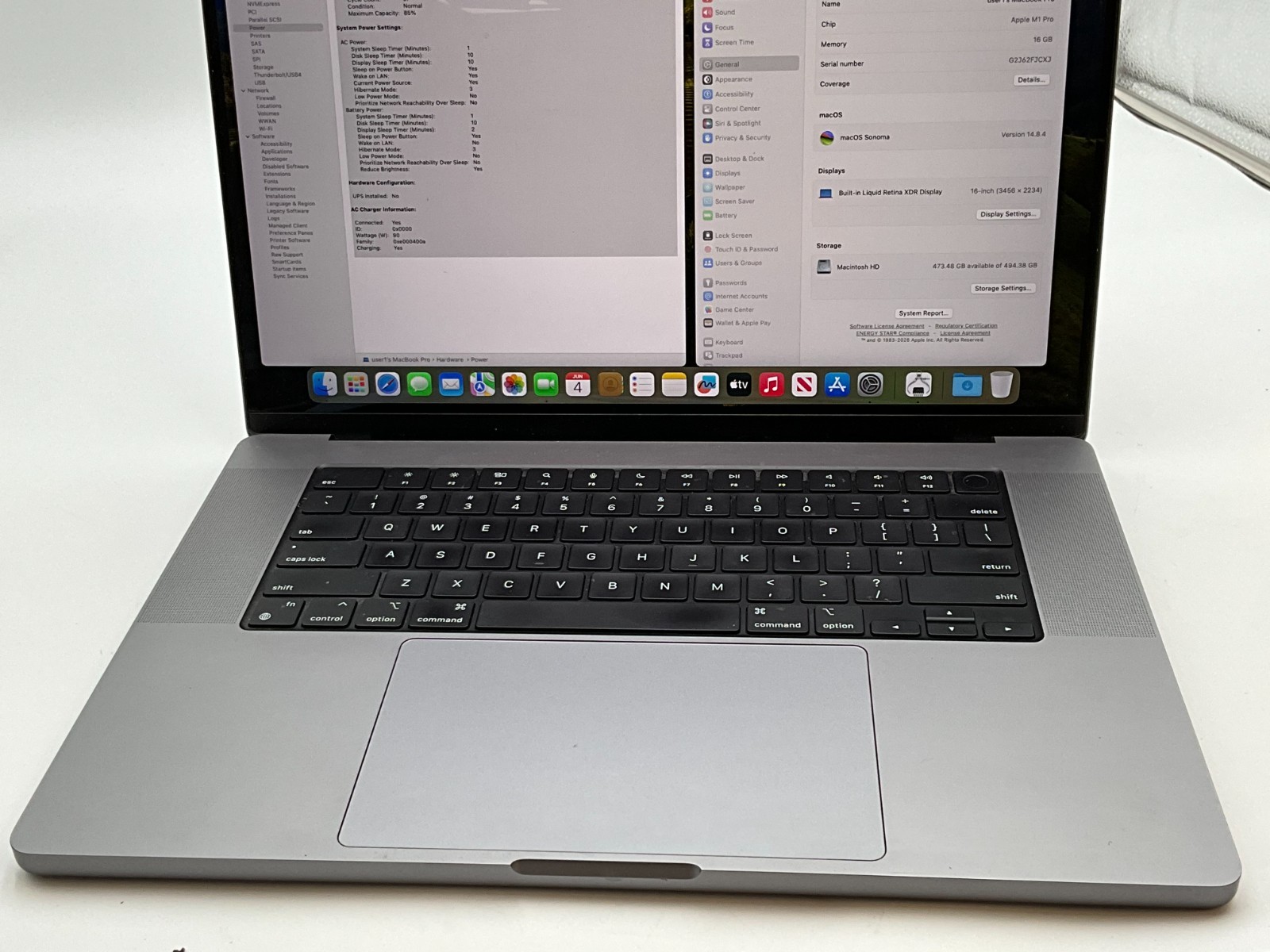 APPLE A2485 MacBook Pro 16″ M1 PRO 16GB 512GB SONOMA 2021 G2J62FJCXJ