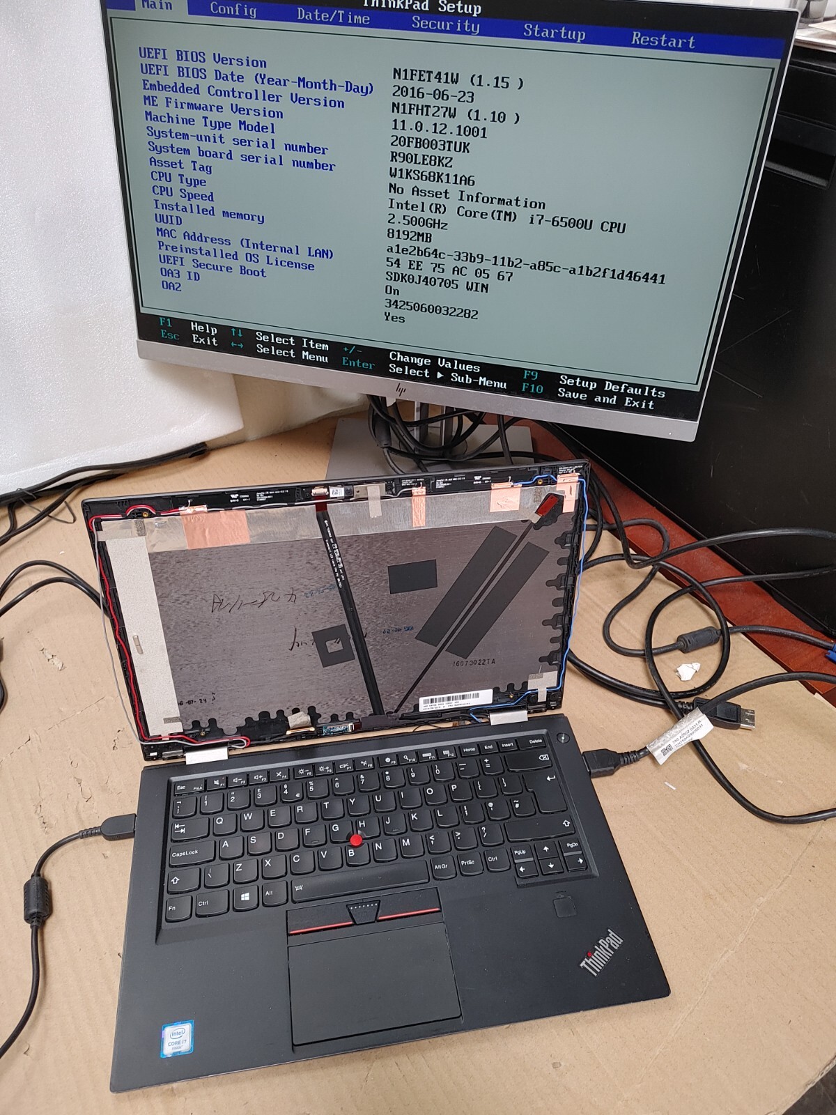 Lenovo ThinkPad Core i7-6500U@ 2.50GHz, NO RAM ,NO HD ( Selling Motherboard)