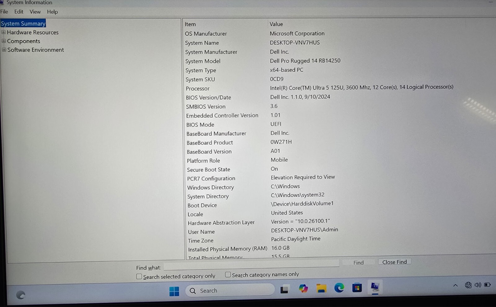 Dell Latitude PRO 14 RUGGED RB14250 Ultra 5 125U 256GB 16GB