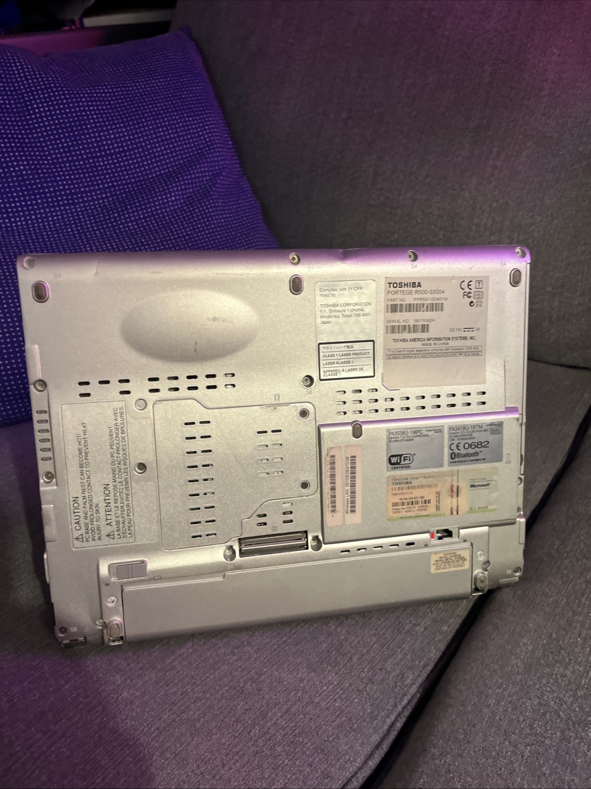 Vintage Toshiba Laptop Portege R500-S5004 Windows XP Tested Works