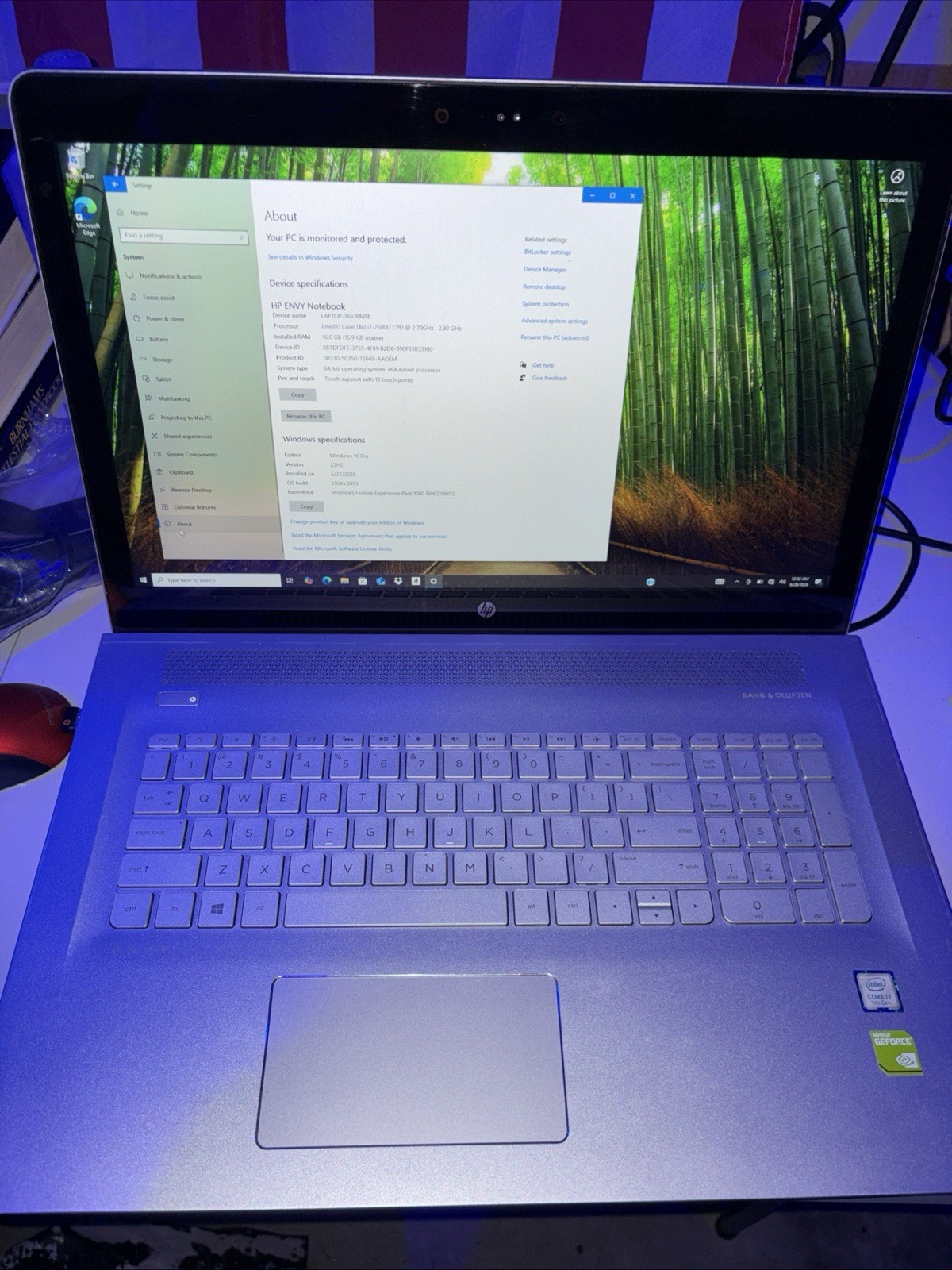HP ENVY 17 Laptop i7-7500U 16GB RAM 512GB SSD Touch NVIDIA Win10 Pro