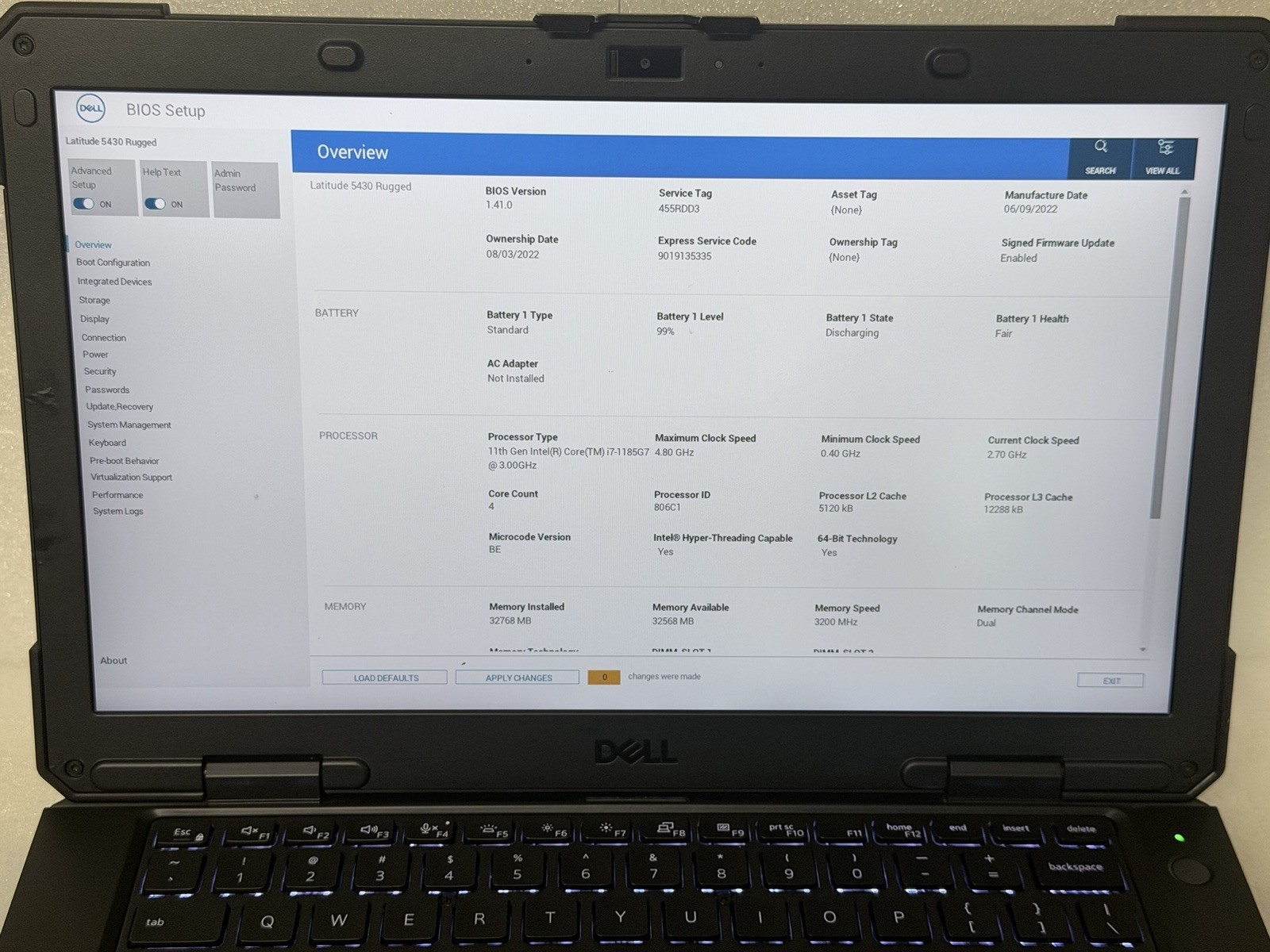 Dell Latitude 5430 Rugged i7-1185G7 – 32GB Ram- 512GB NVMe – Windows 11 Pro