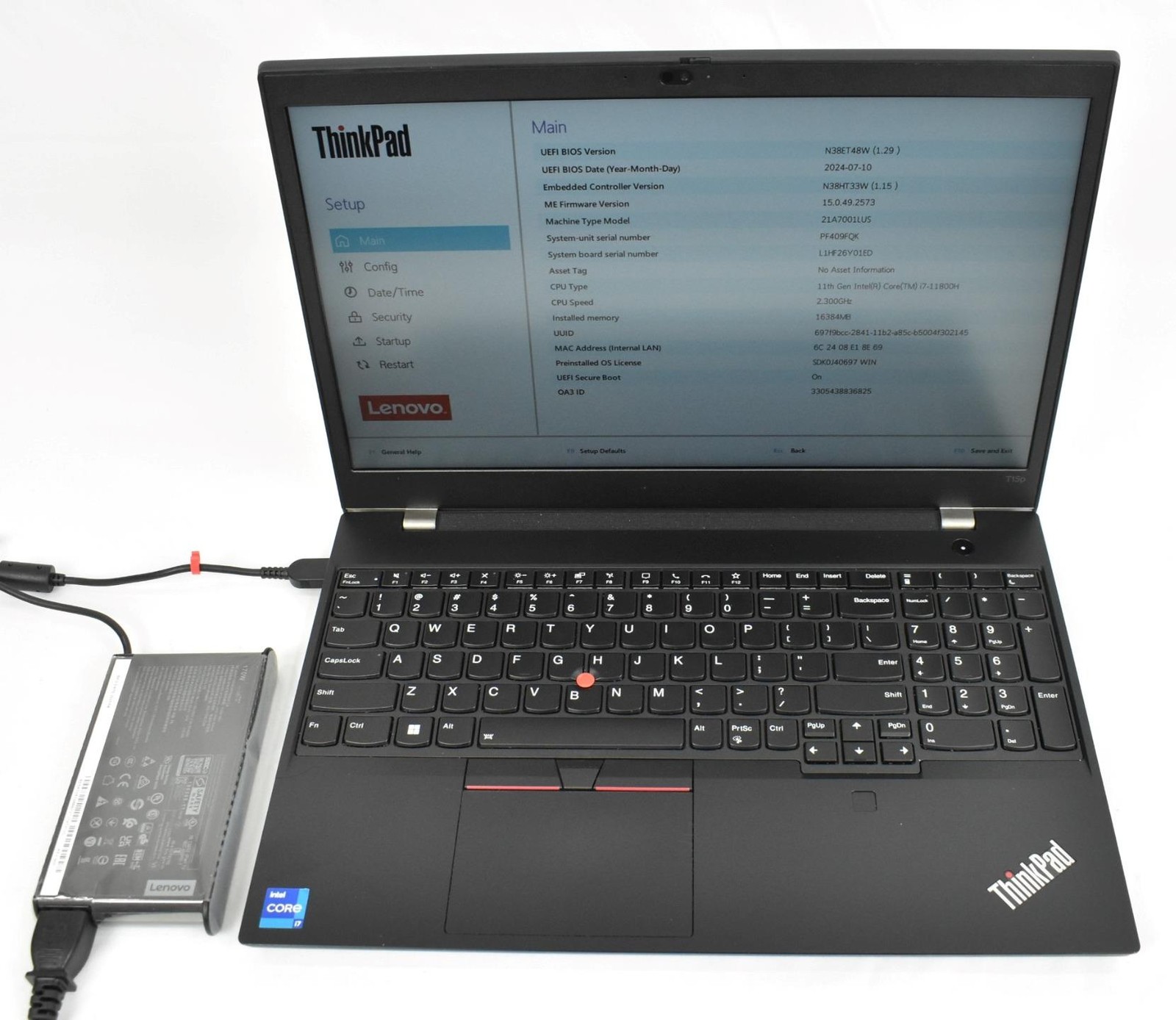 Lenovo ThinkPad T15p Gen 2 i7-11800H 2.3GHz 16GB 1TB SSD No OS GTX 1650 *See*