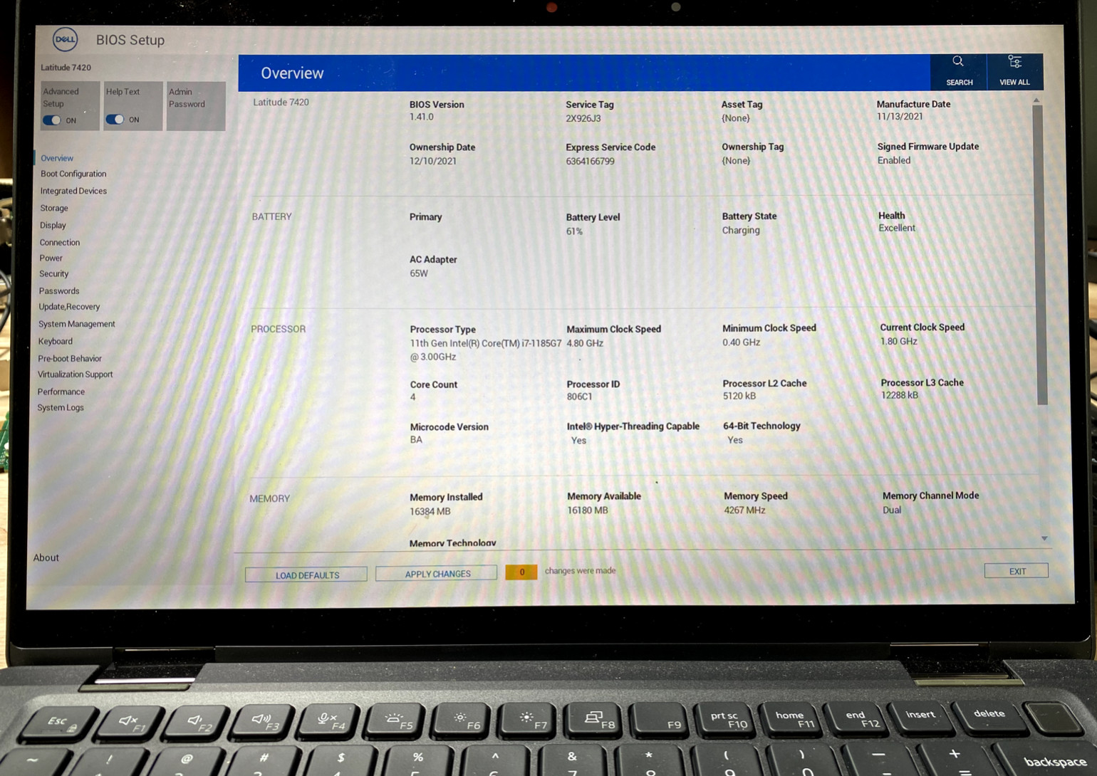 DELL LATITUDE 7420 i7-1185G7 @ 3.00 GHz, 16 GB RAM, Touch Screen, No HDD/OS