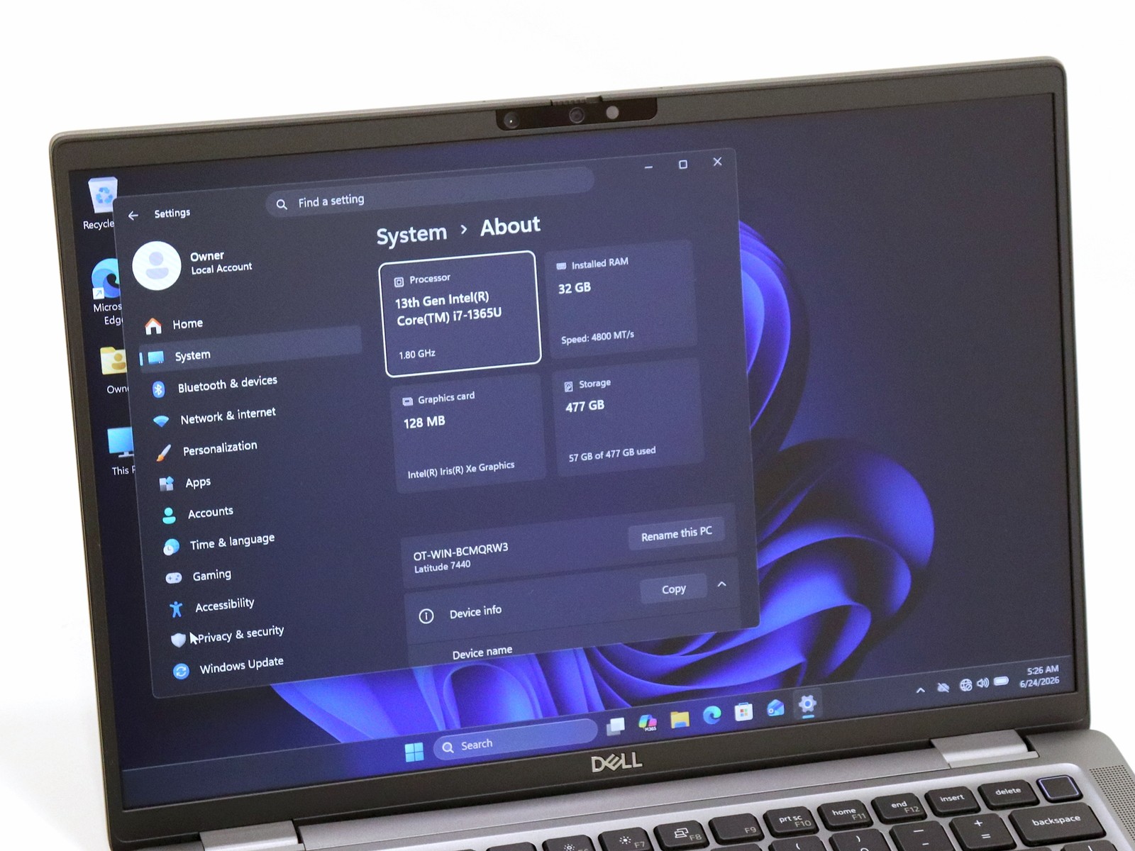 Dell Latitude 7440 14.0″ Intel i7-1365U 32GB 512GB NVMe W11P + ProSupport 2027