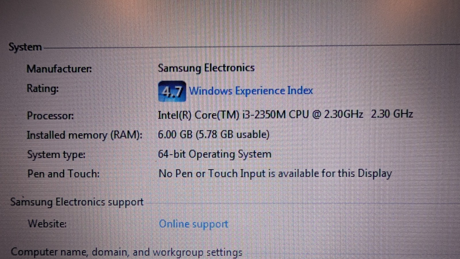 Samsung NP300E5C 15.6″ Laptop i3-2350M 2.4GHz 6GB RAM 675GB HDD Black