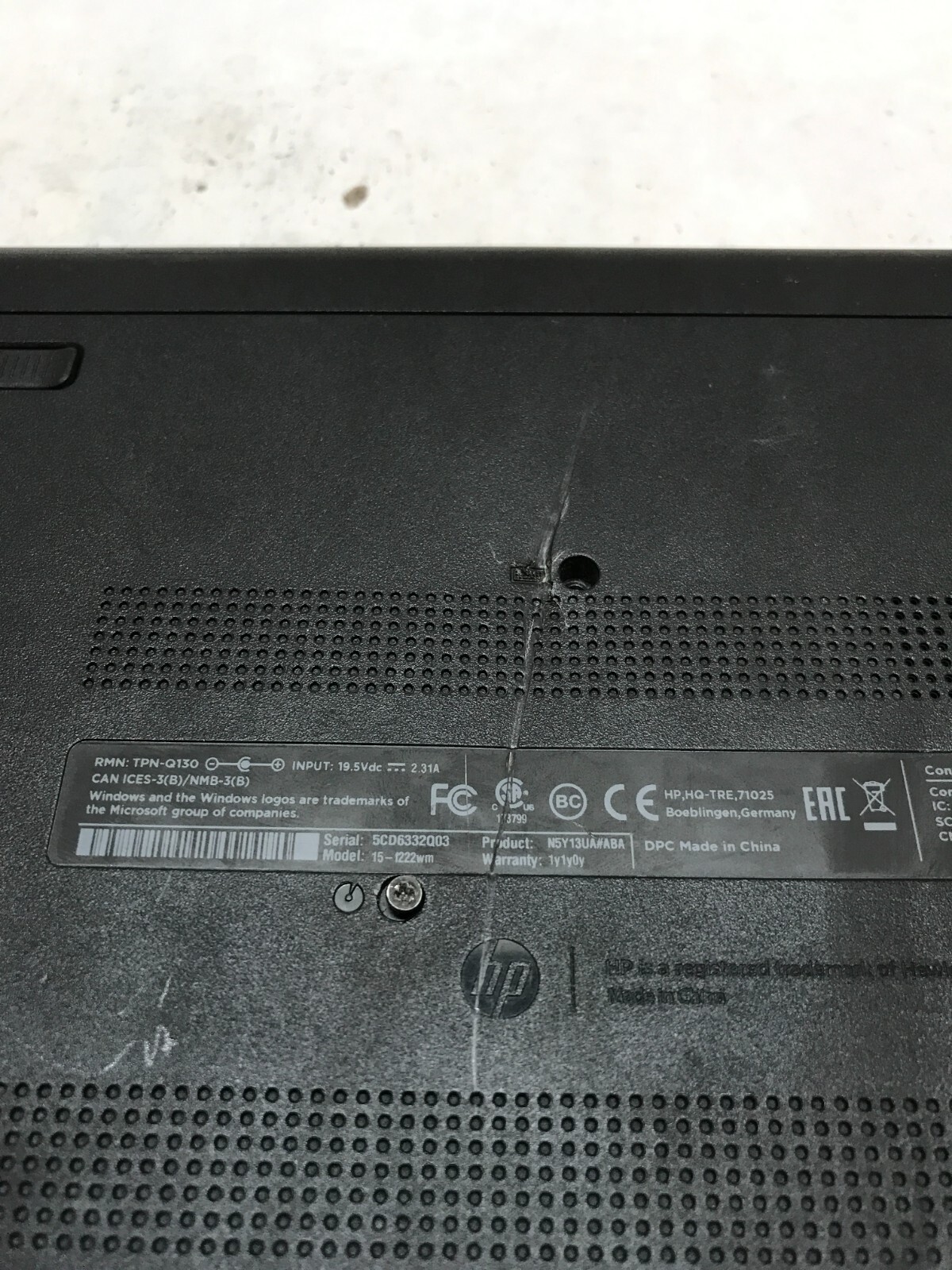HP 15-f222wm 15″ Laptop Intel Pentium 4GB RAM POWER DEAD For Parts/Repair – – DW