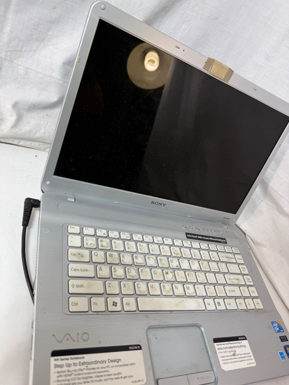 Sony VAIO PCG-7184L Laptop Silver NW Series Windows 7 For Parts/Repair As-Is