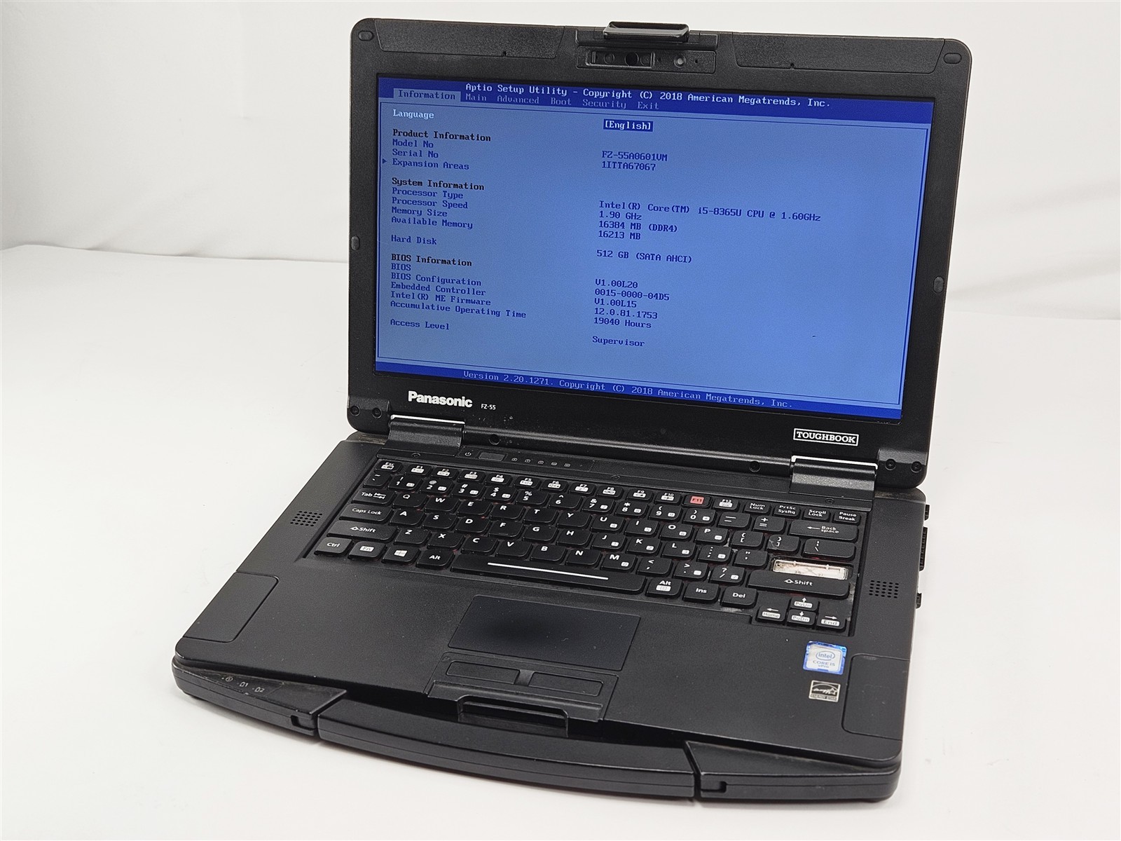 Panasonic 14″ Toughbook FZ-55 MK1 i5-8365U 16GB RAM 512GB SSD No OS