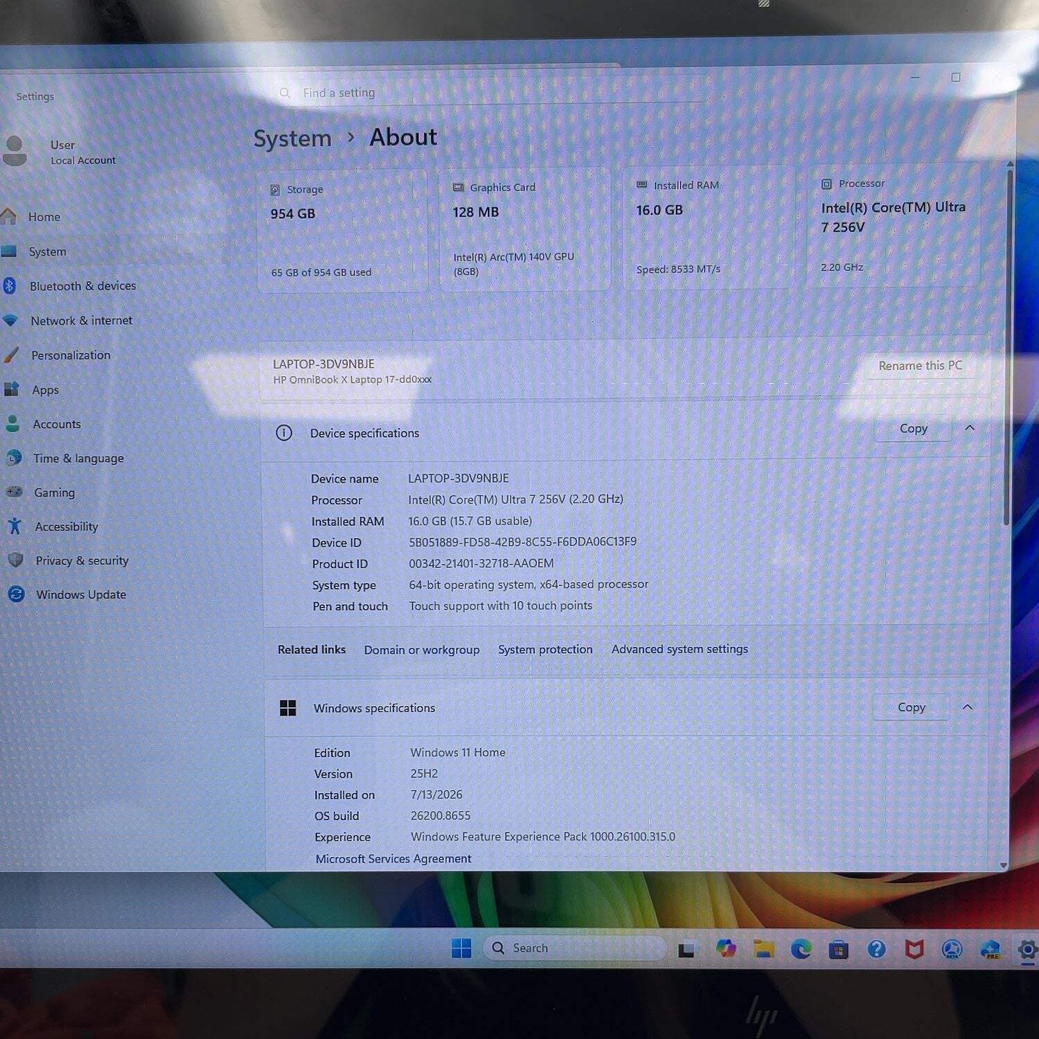 HP OmniBook X 17-DD0013DX 16″ Core Ultra 7 256V 2.2GHz 16GB RAM 1TB SSD
