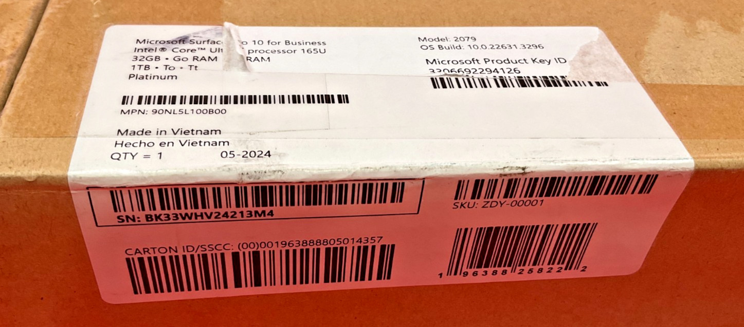 Microsoft Surface Pro 10 U7-165U 32GB 1TB 13T W11P platinum ZDY-00001 ✅ ❤️️ ✅ ❤️