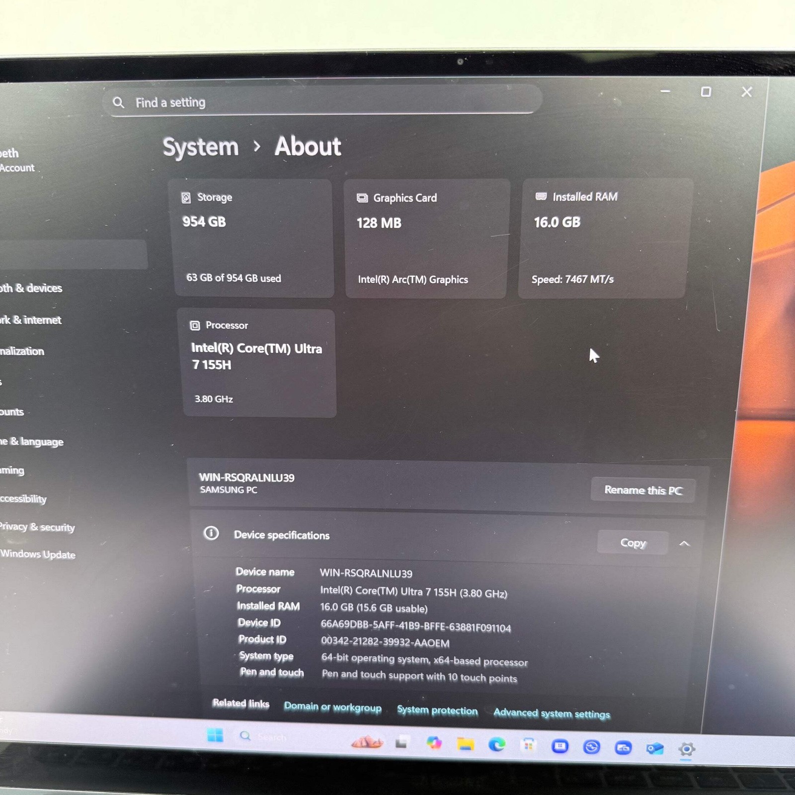 Samsung Galaxy Book4 Pro 14″ Core Ultra 7 155H 3.8GHz 16GB RAM 1TB SSD READ