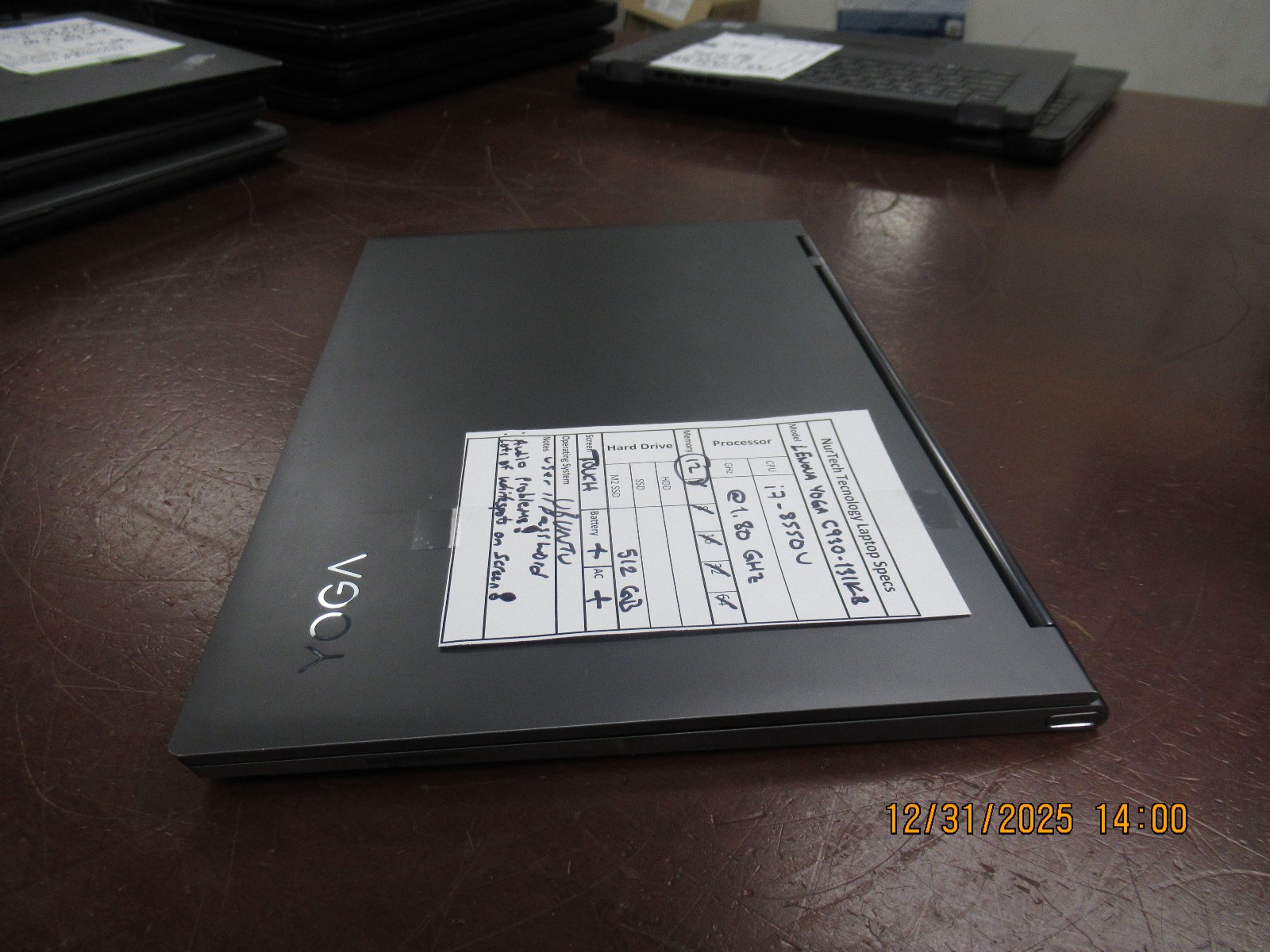 Lenovo Yoga C930-13IKB Touch I7-8550U 1.80GHz 12GB 512GB M2SSD Ubuntu Laptop +AC