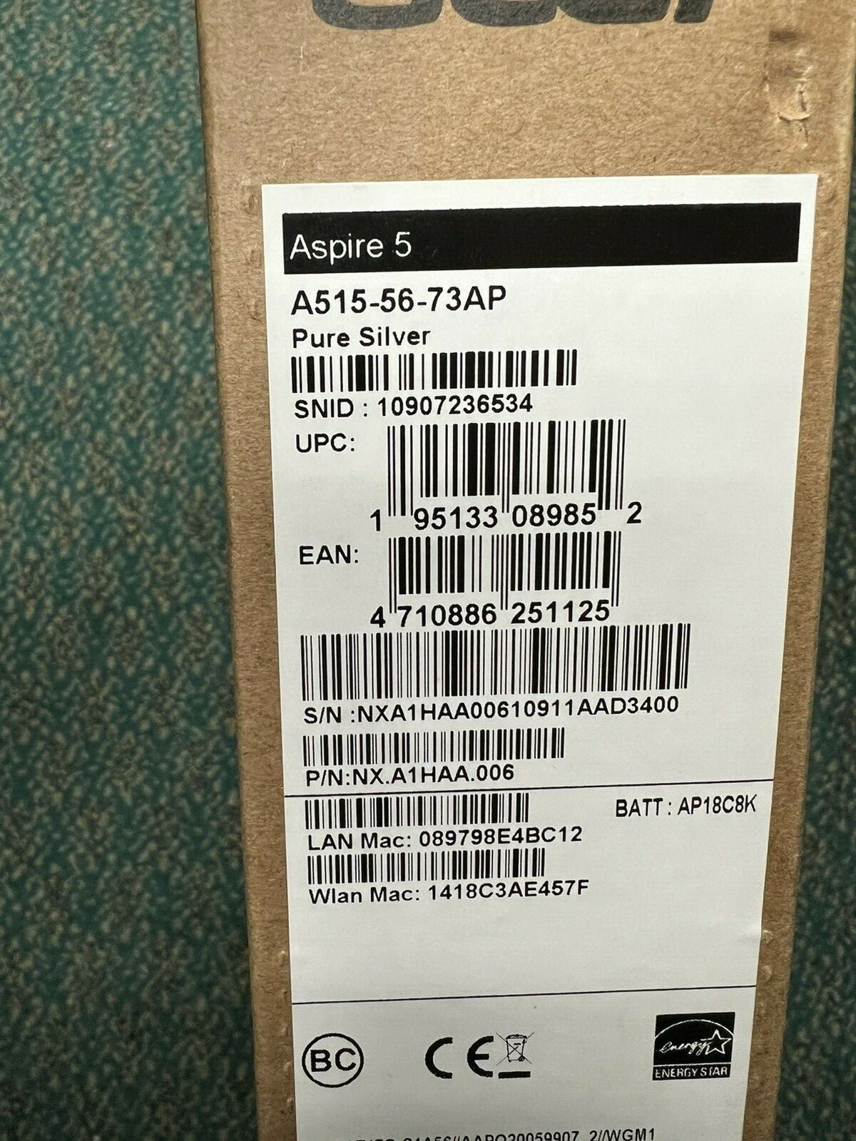 NEW Acer Aspire 5 A515-56-73AP, 15.6″ FHD 16GB RAM 512GB SSD Laptop Notebook F S