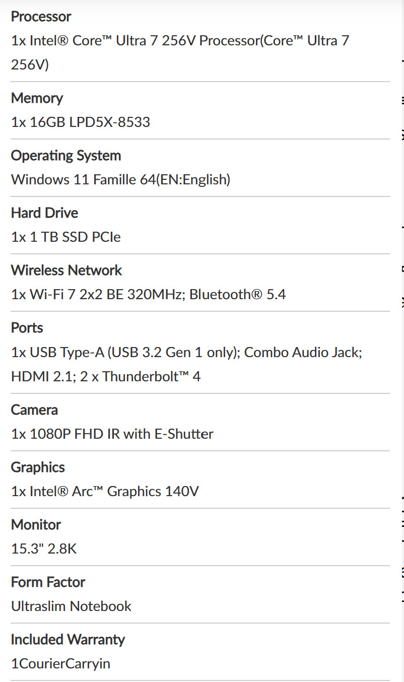 Lenovo Laptop Yoga Slim 7 15ILL9 – Type 83HM