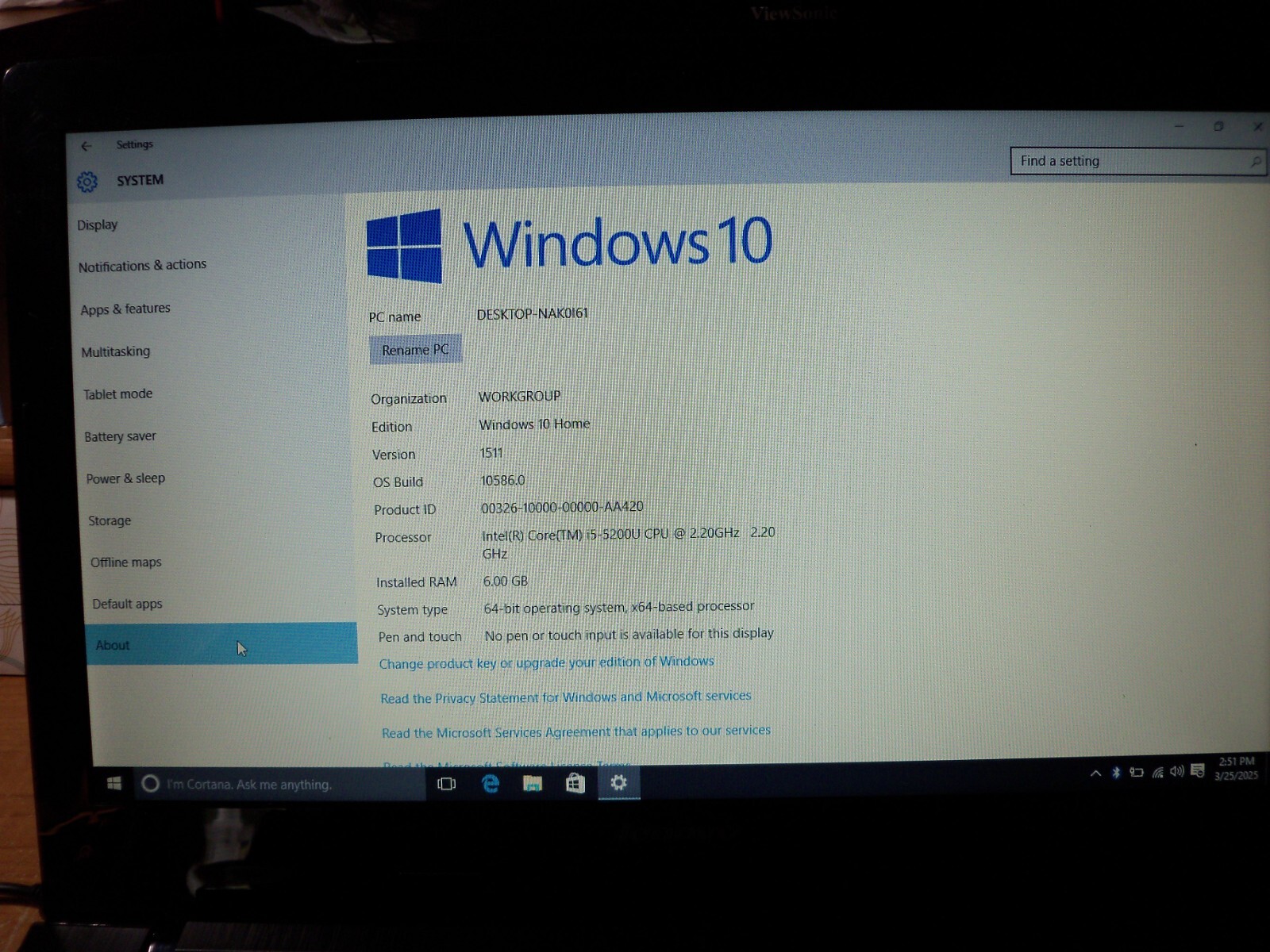 LENOVO G50-80 LAPTOP WINDOWS 10 HOME 6GB 500 GB HD BLUETOOTH DVD + POWER ADAPTER