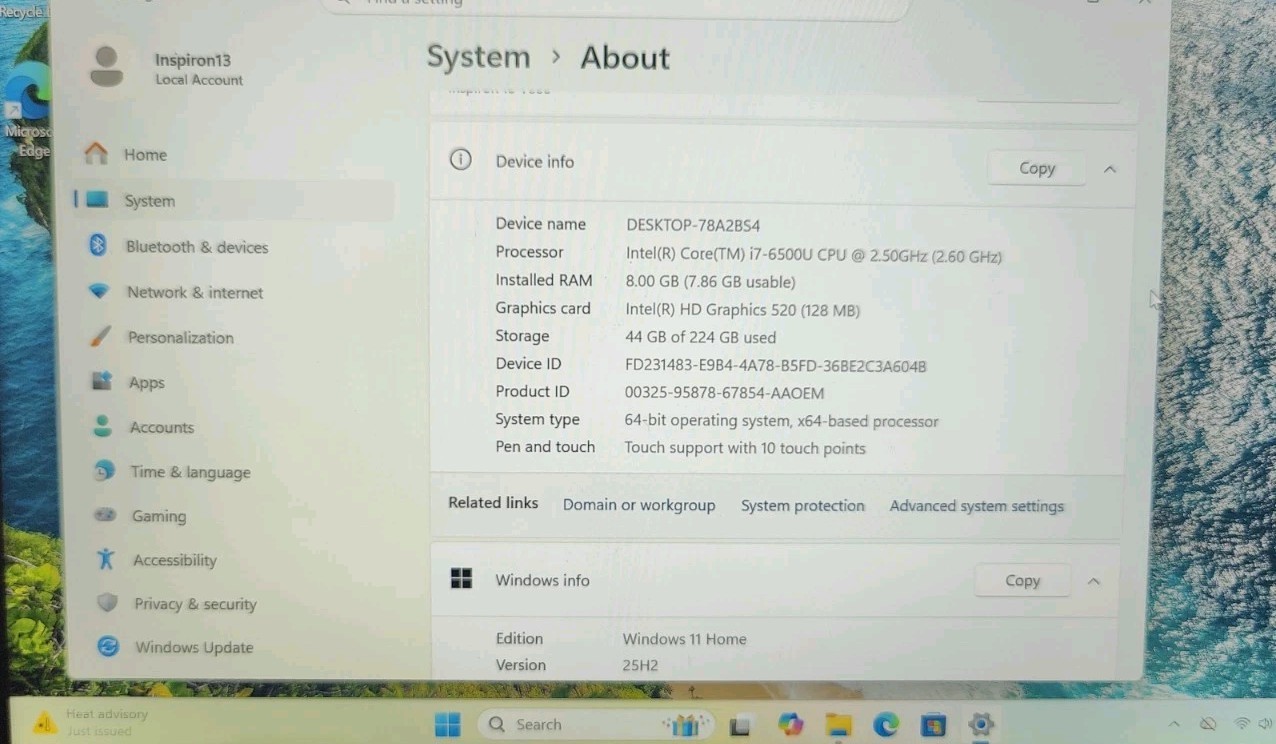 ⭐ DELL INSPIRON 13 7353 | INTEL CORE I5-6500U 2.50GHZ | 256GB | 8GB | Windows 11