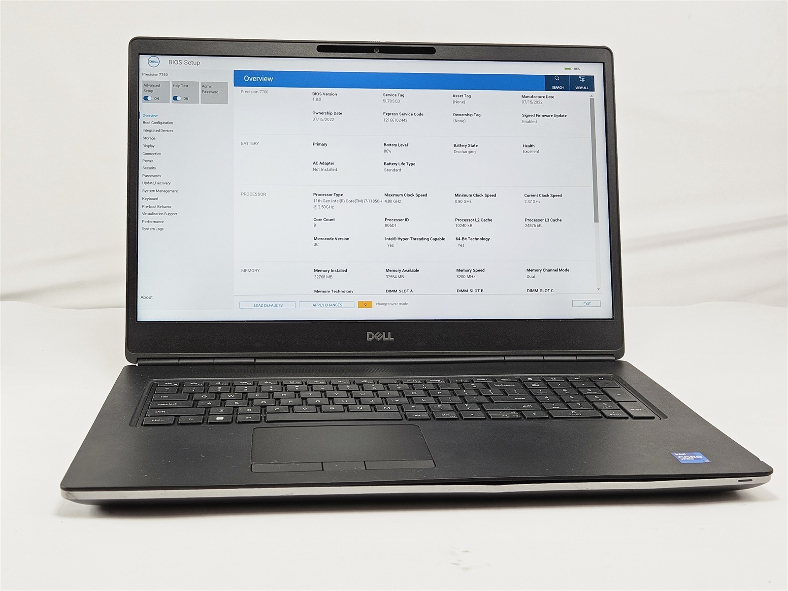 Dell Precision 7760 17.3″ i7-11850H 32GB 512GB SSD NVIDIA RTX A3000 Workstation
