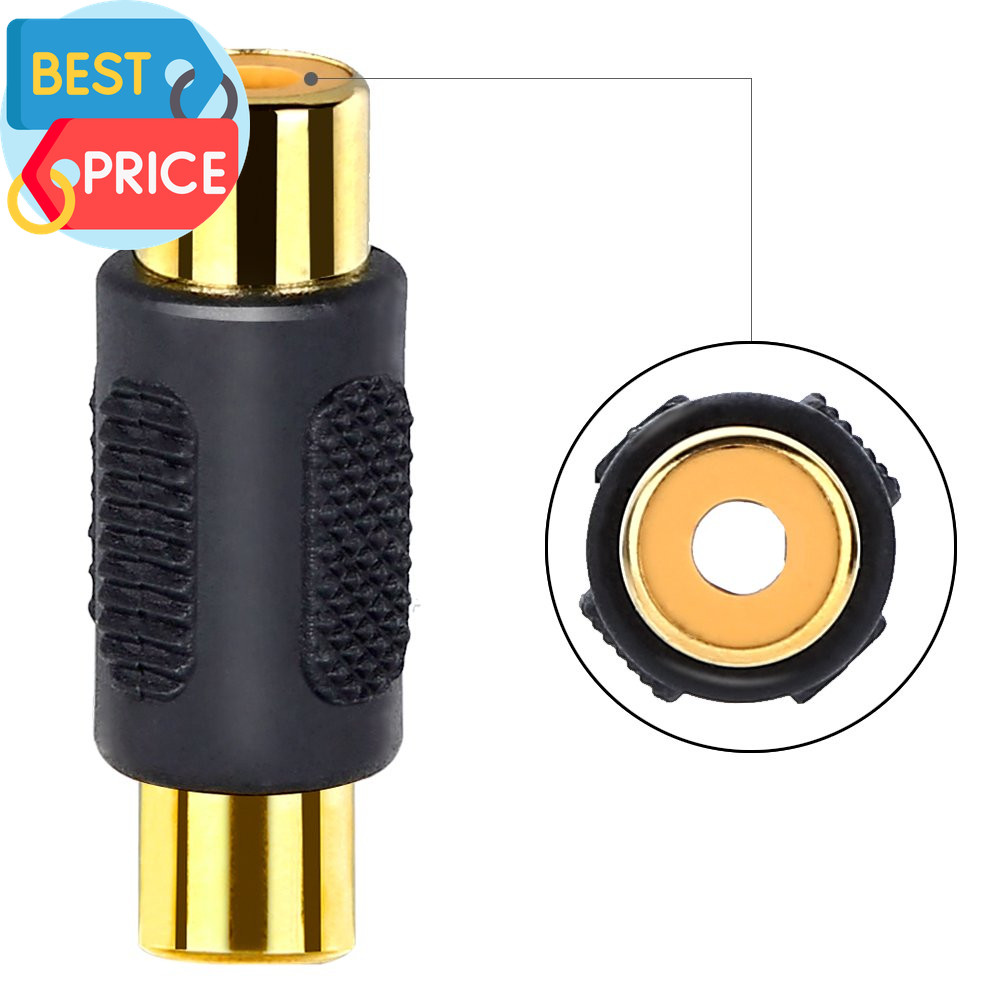 10 Pack RCA Female to Female Coupler Audio Video Gold Adapter, for Phono, Speake