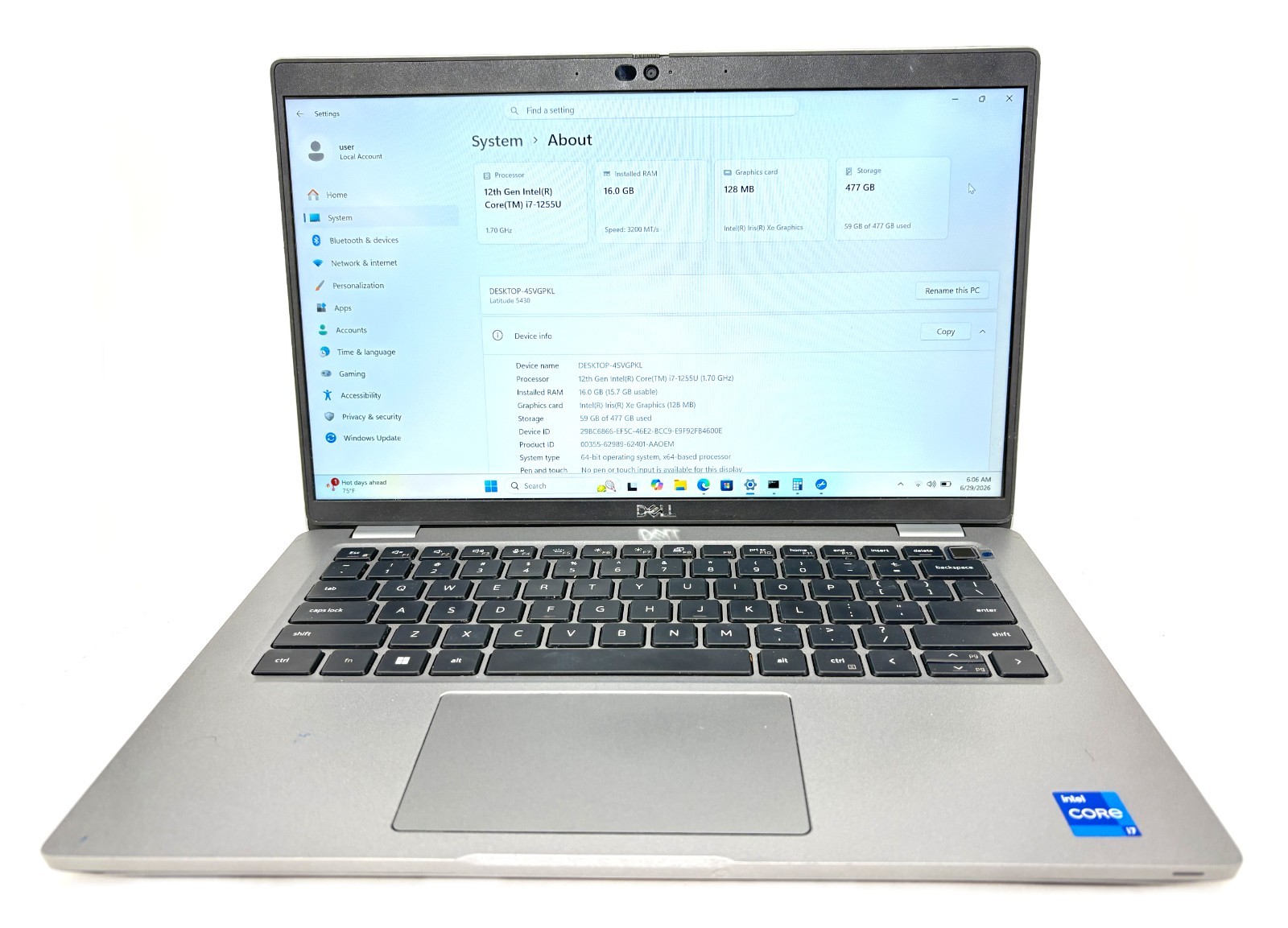 Dell Latitude 5430 14″ 512GB SSD 16GB RAM Win 11 Pro 4.2GHz i7-1255U; 6184126