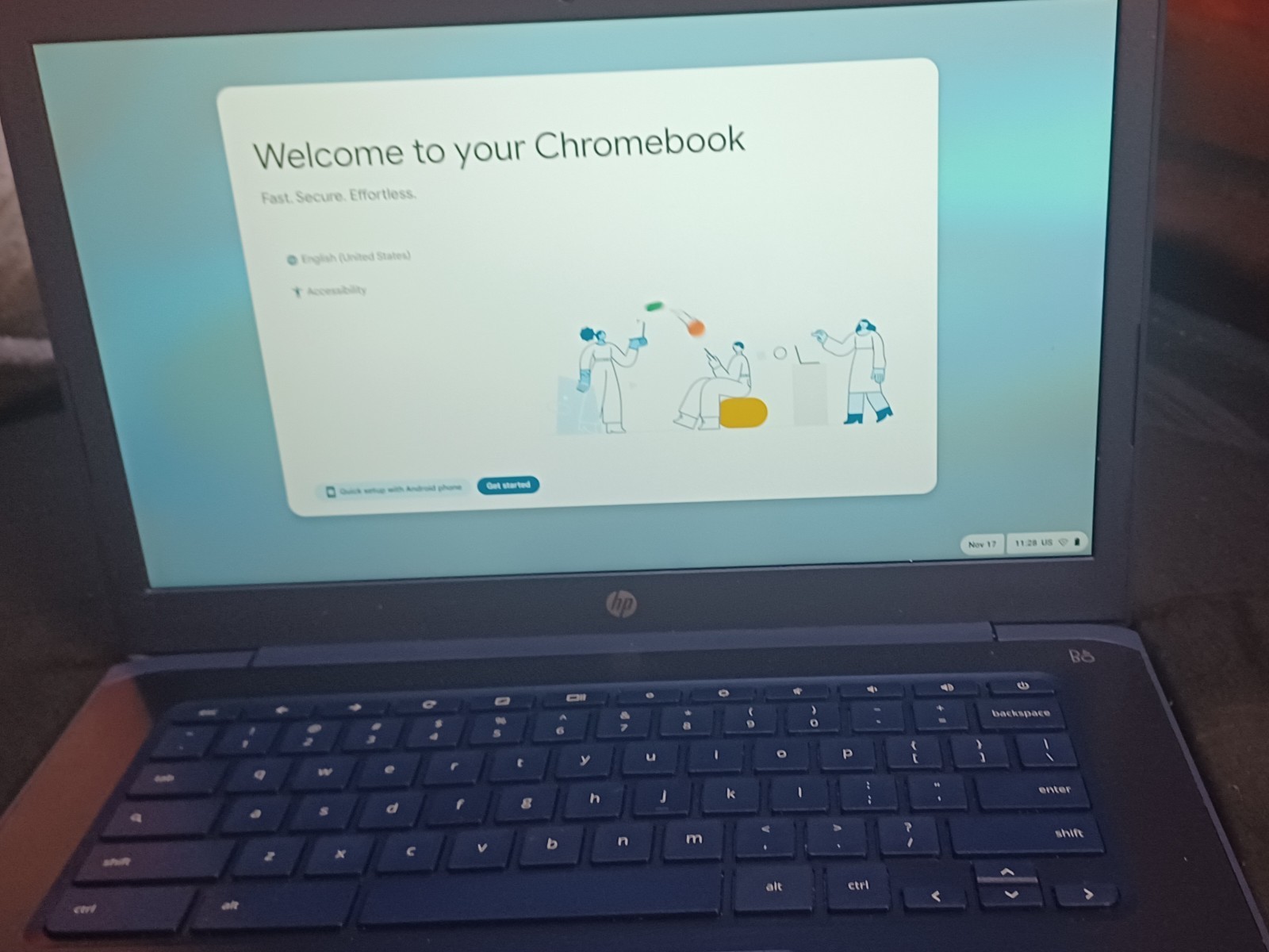 Navy Blue HP Chromebook Laptop