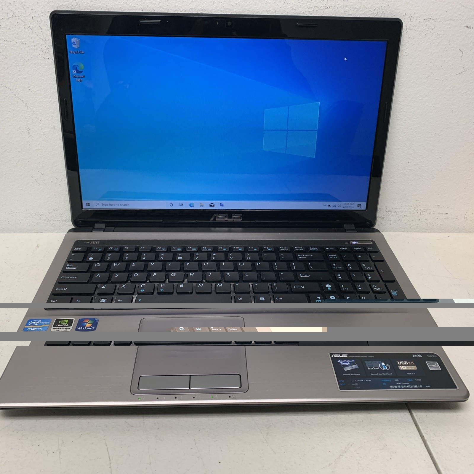 Asus K53SV 15.6 i5-2430M 6GB RAM 500gb SSD Wind 10 Home