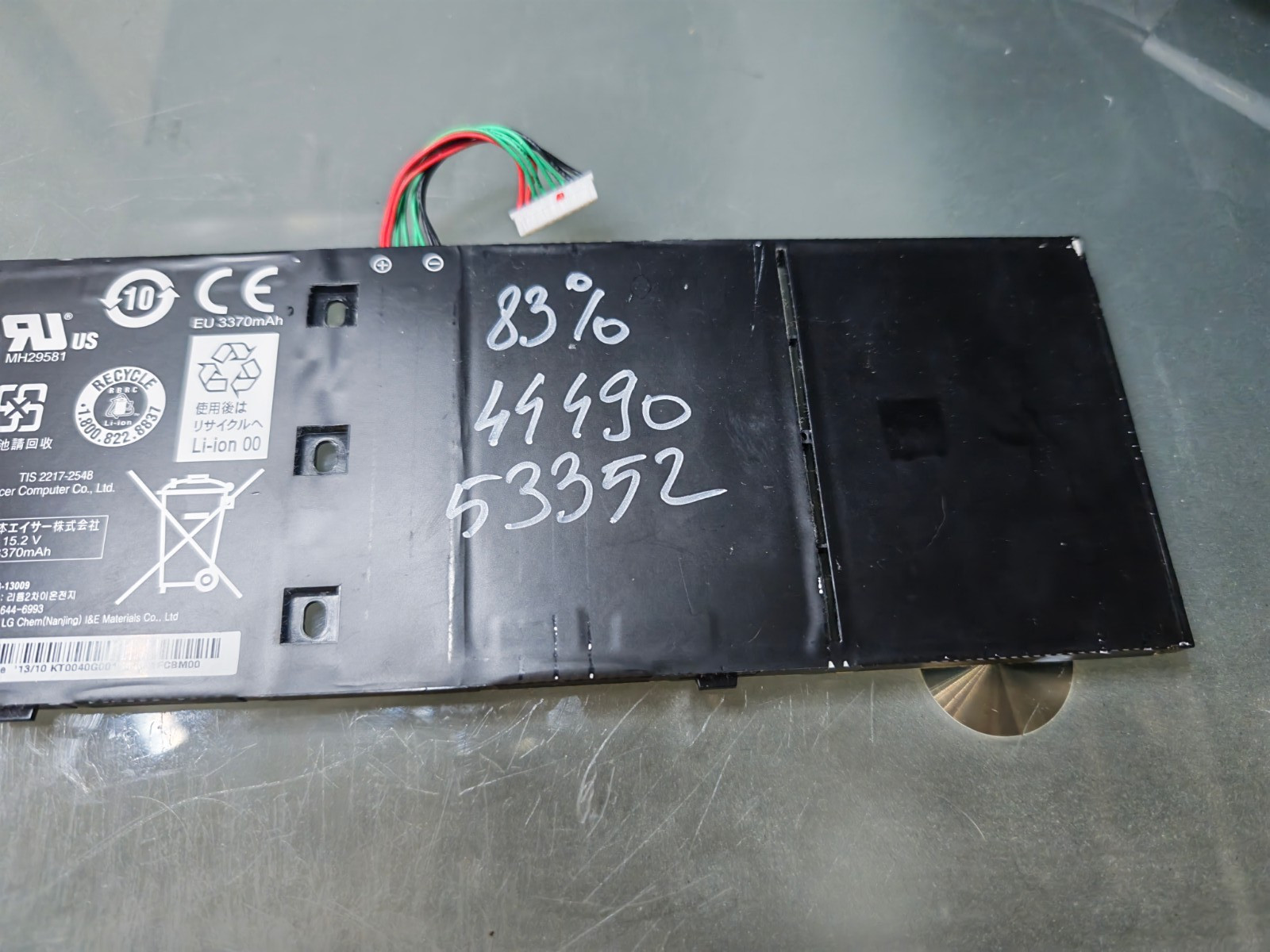 ACER BATTERY AP13B3K 15.V 3560mAh 53Wh ORIGINAL 83% #