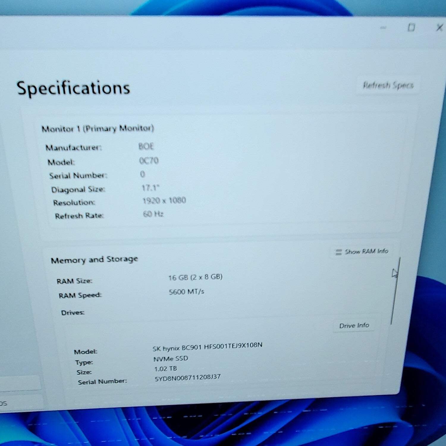 HP Envy 17″ Core Ultra 7 155H 1.4GHz 16GB RAM 1TB SSD READ