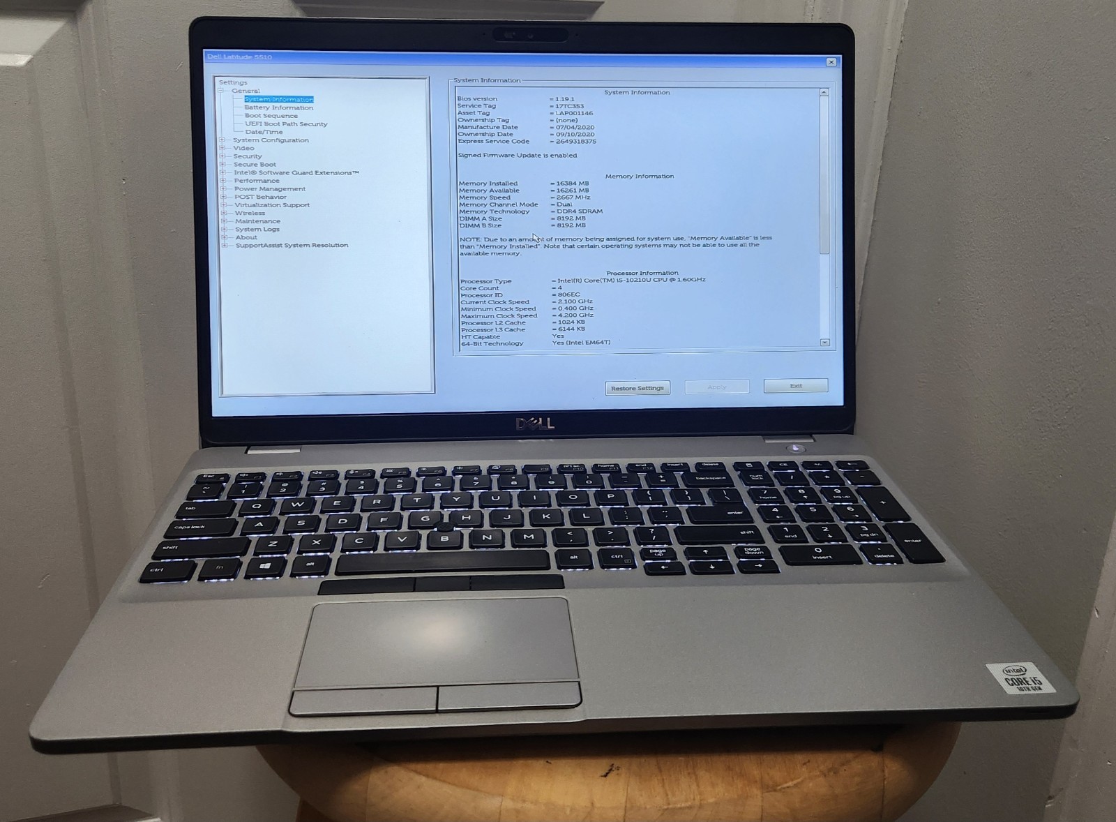 Dell Latitude 5510 Windows 11 Pro Laptop i5-10210U 16GB RAM 256GB nvme incl cord