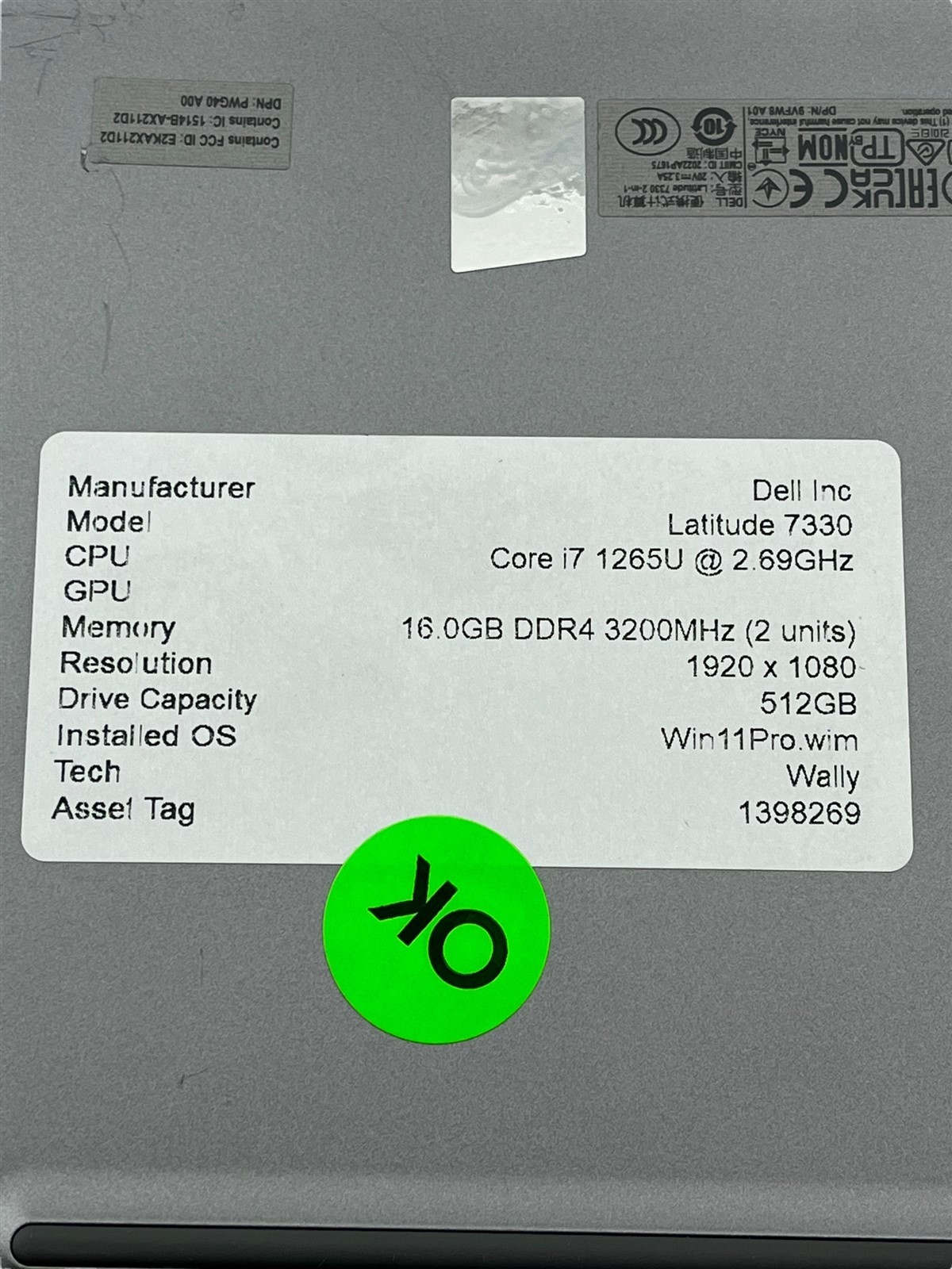 Dell Latitude 7330 i7-1265U 2.69GHz 16GB DDR4 512GB SSD Win11P 13″ TOUCH Laptop