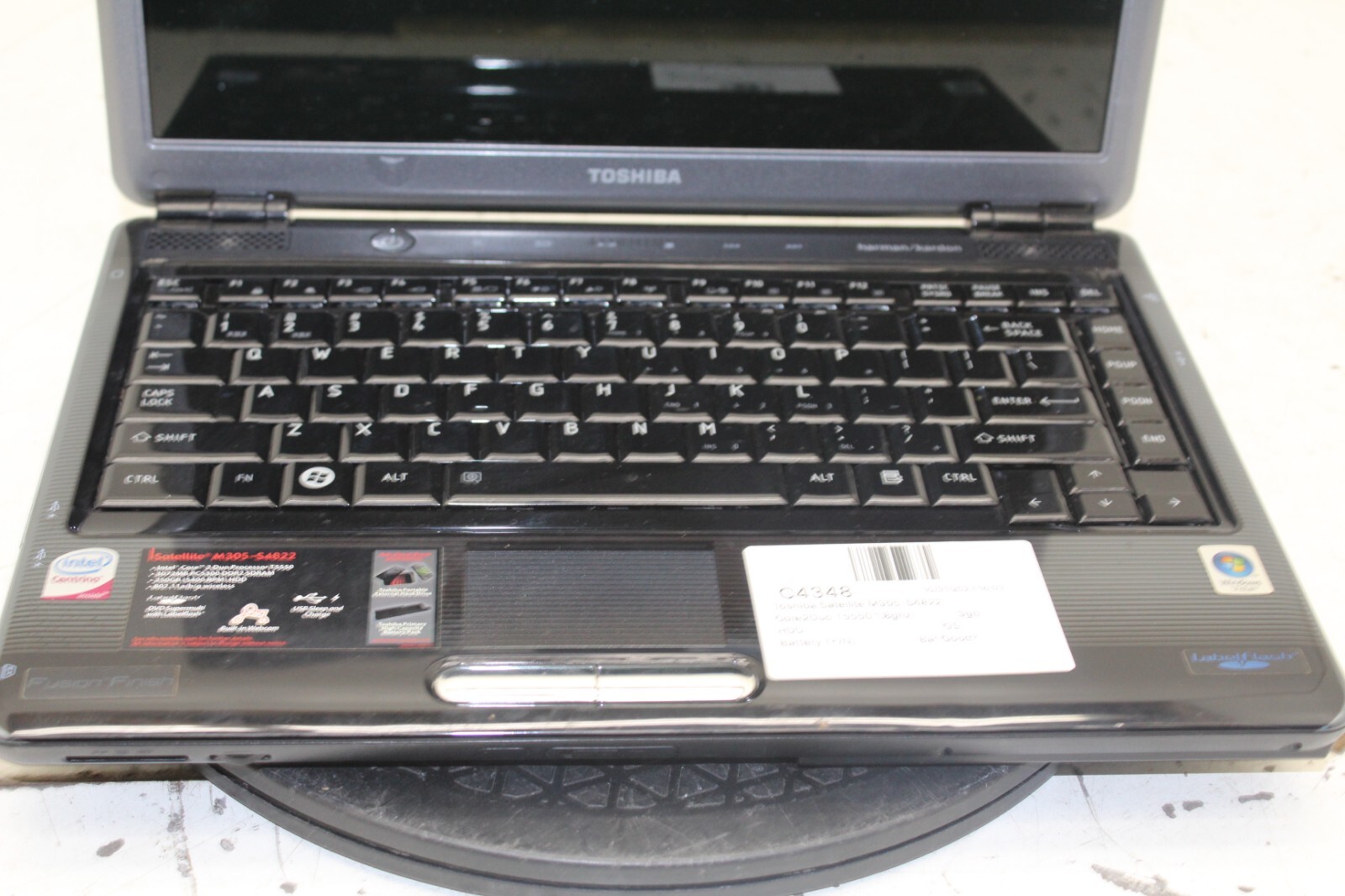 Toshiba Satellite M305-S4822 Laptop Intel Core 2 Duo T5500 3GB Ram No HDD/Batt