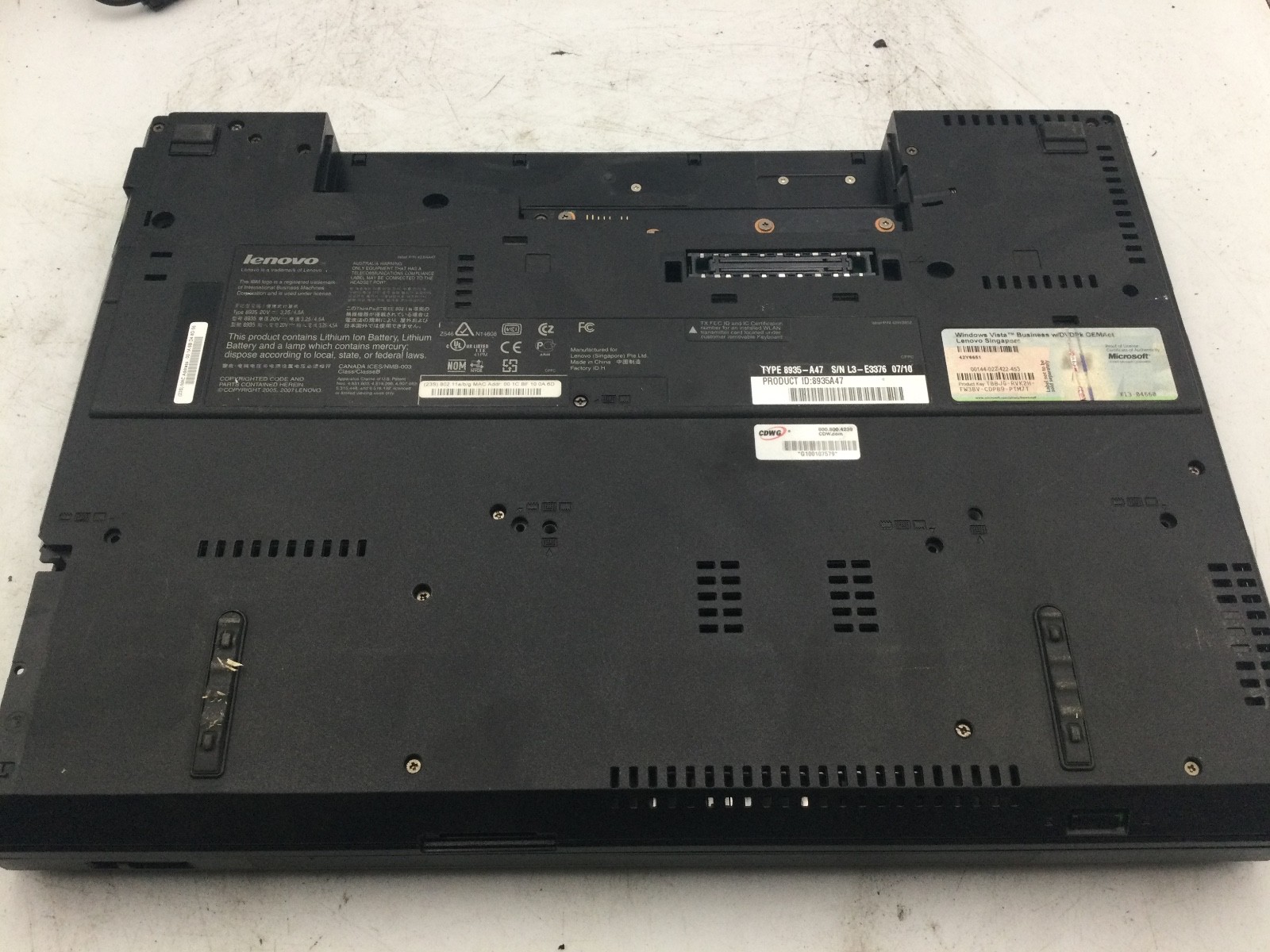 LENOVO THINKPAD R61 – FOR PARTS – INTEL CELERON – NO RAM – READ DESCRIPTION – BB