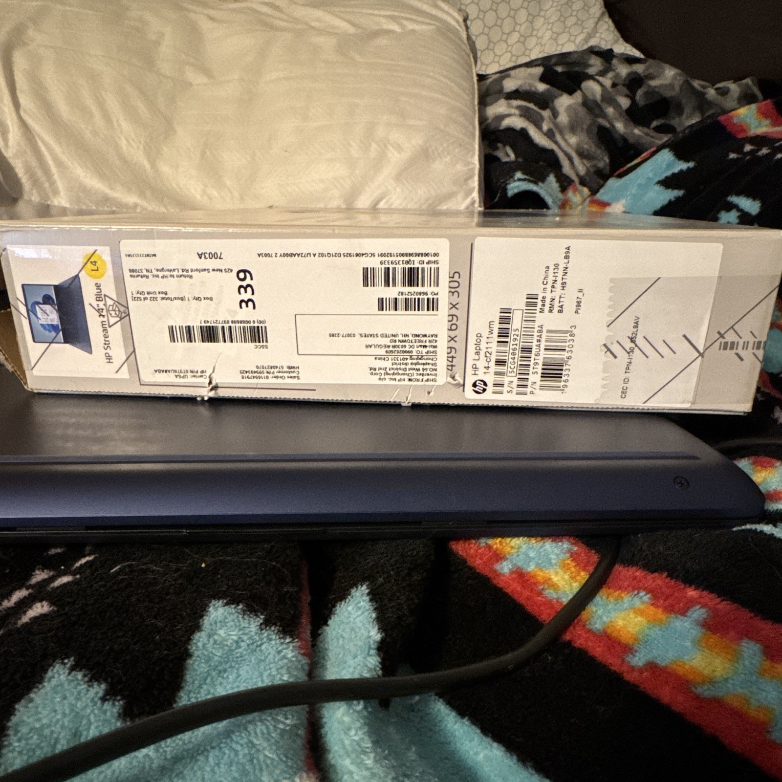 HP Stream 14” blue laptop