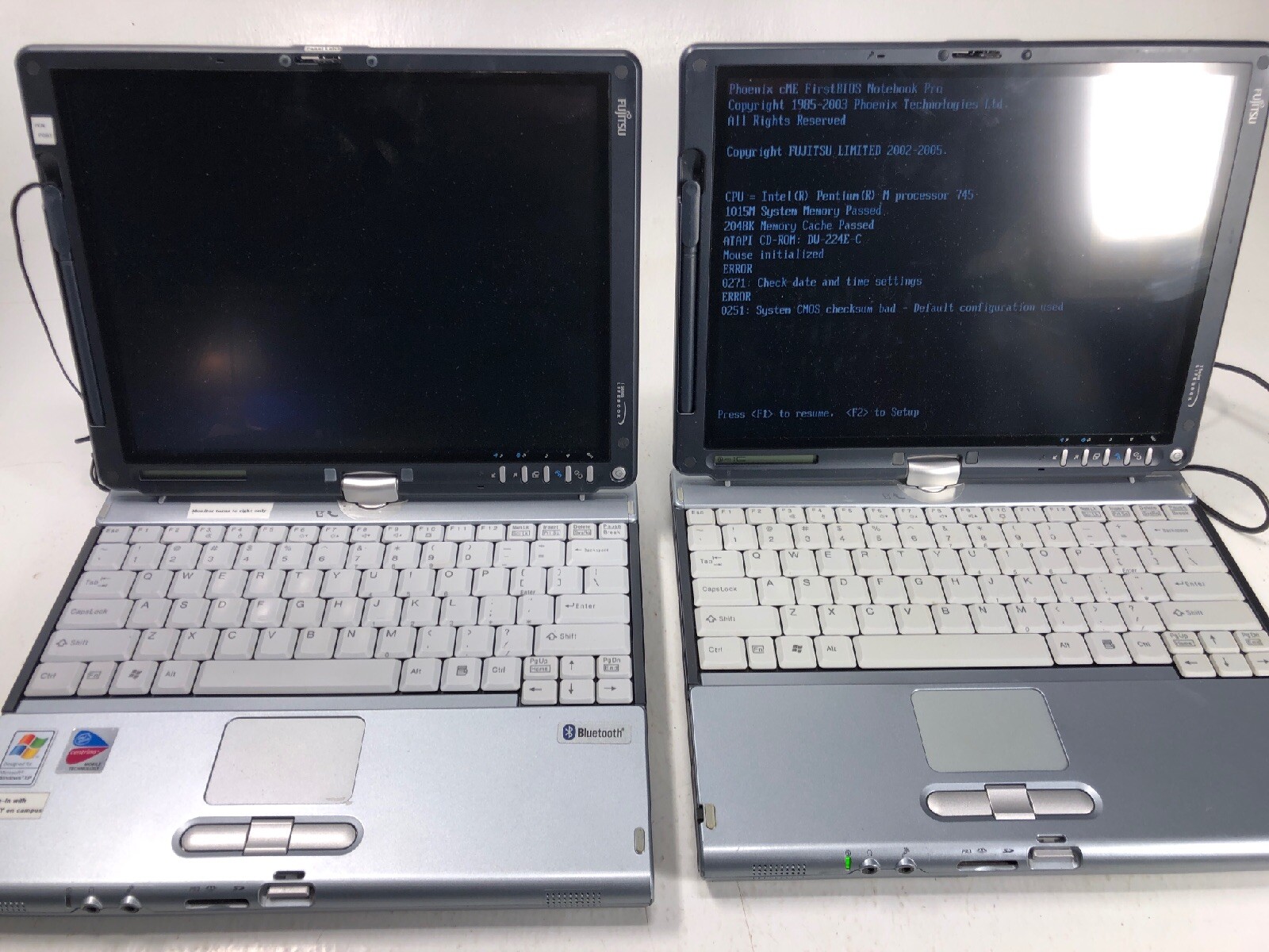 LOT Of 2 Fujitsu Lifebook T Series T4010 Tablet 1GB Ram No Hard drive