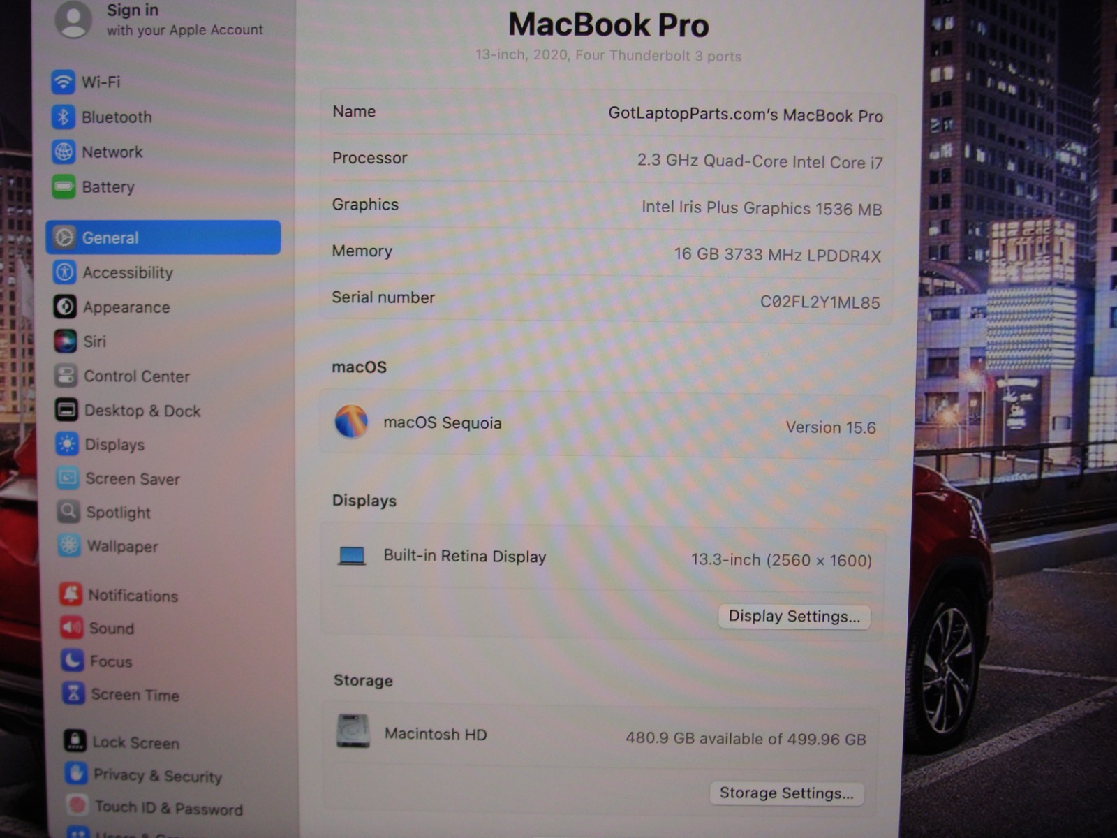 Apple MacBook Pro 13″ (2020) A2251/BTO i7-1068NG7 2.3GHz 16GB 512GB OS Sequoia