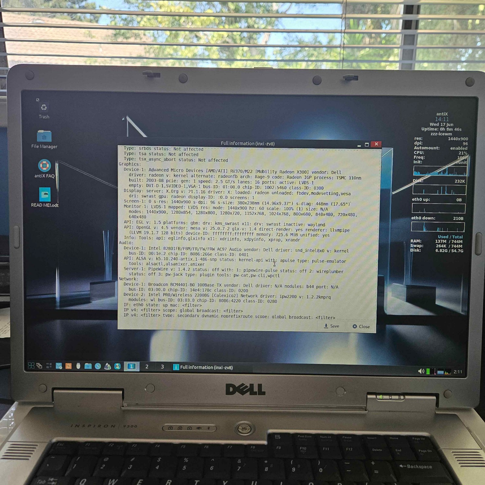 Dell Inspiron 9300 Pentium M 768 MB RAM 56 GB HDD Linux (With Charger!)