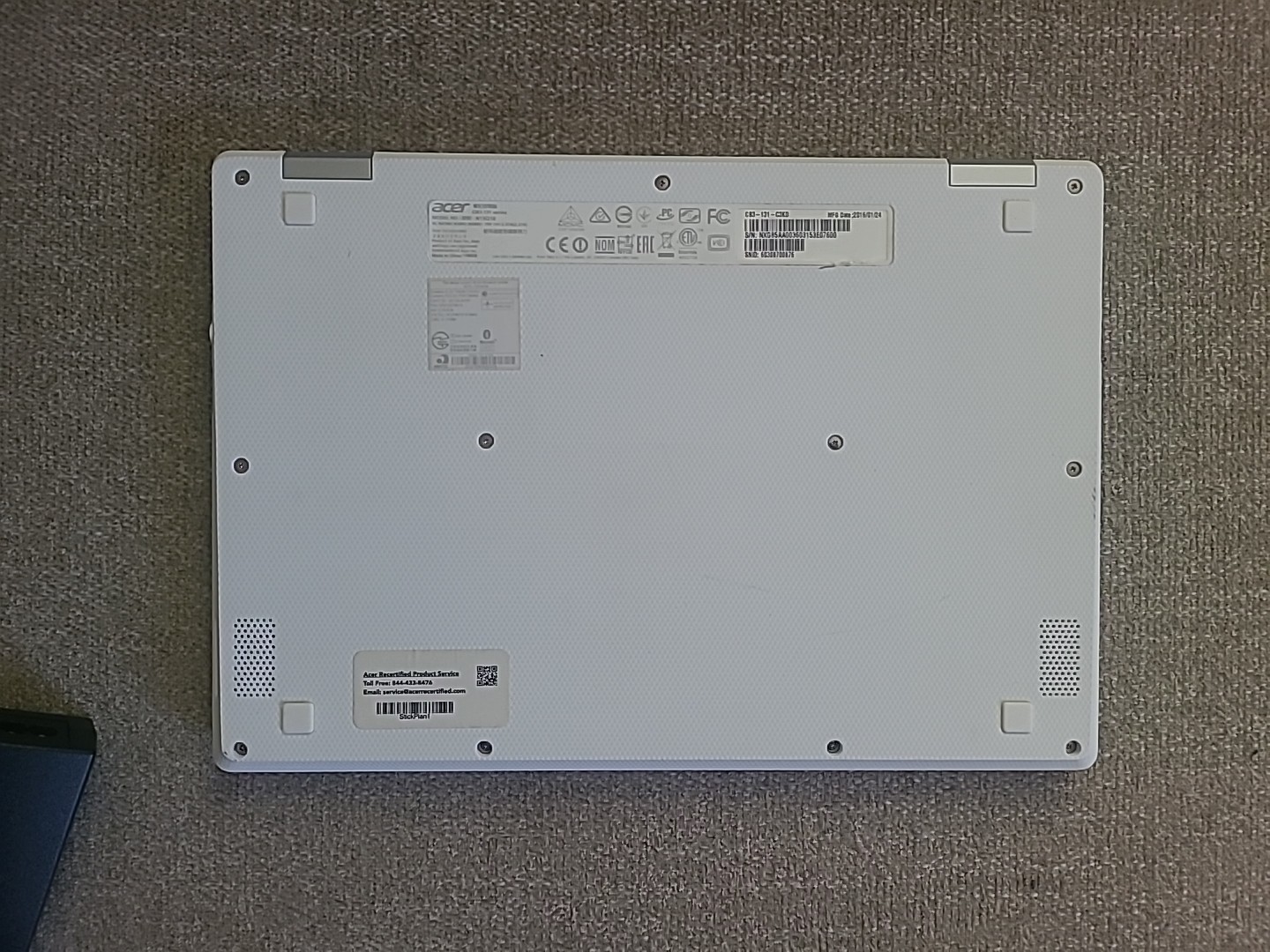 ACER Chromebook 11 CB3-131 N15Q10 Dual Celeron N2840 2.16GHz 11.5″ 16GB SSD 2GB