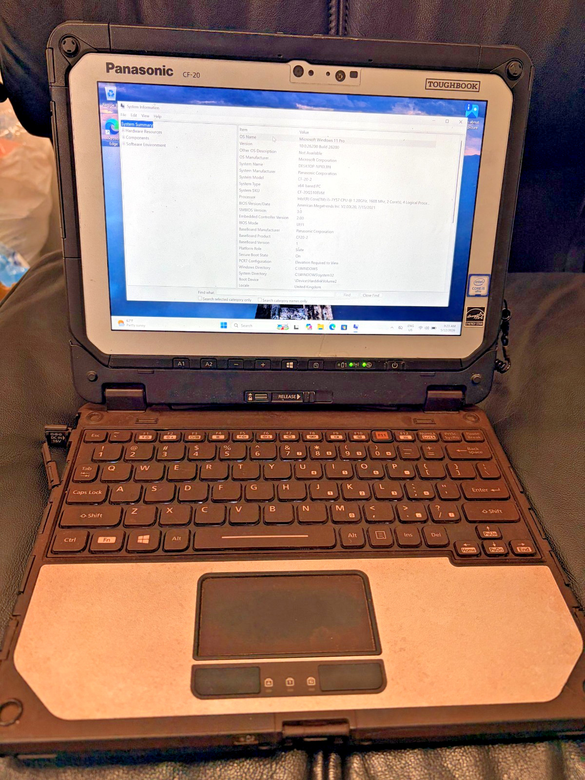 Panasonic Toughbook CF20 Core i5 7Y57 1.20GHz 8GB RAM 240GB SSD Win 11