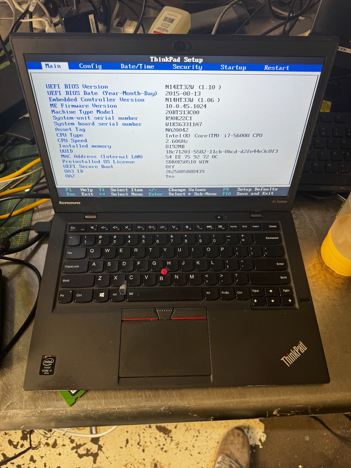 Lenovo ThinkPad X1 Carbon 3rd Gen Core i7-5600U, 8GB RAM 14″ Laptop *READ #6084