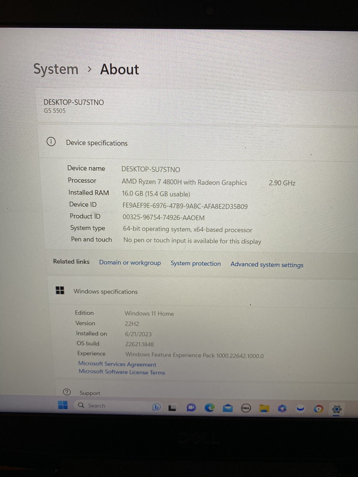 Dell G5 15 5505 (256GB SSD, AMD Ryzen 7 4800H, 4.20GHz, 16GB RAM) Laptop -…