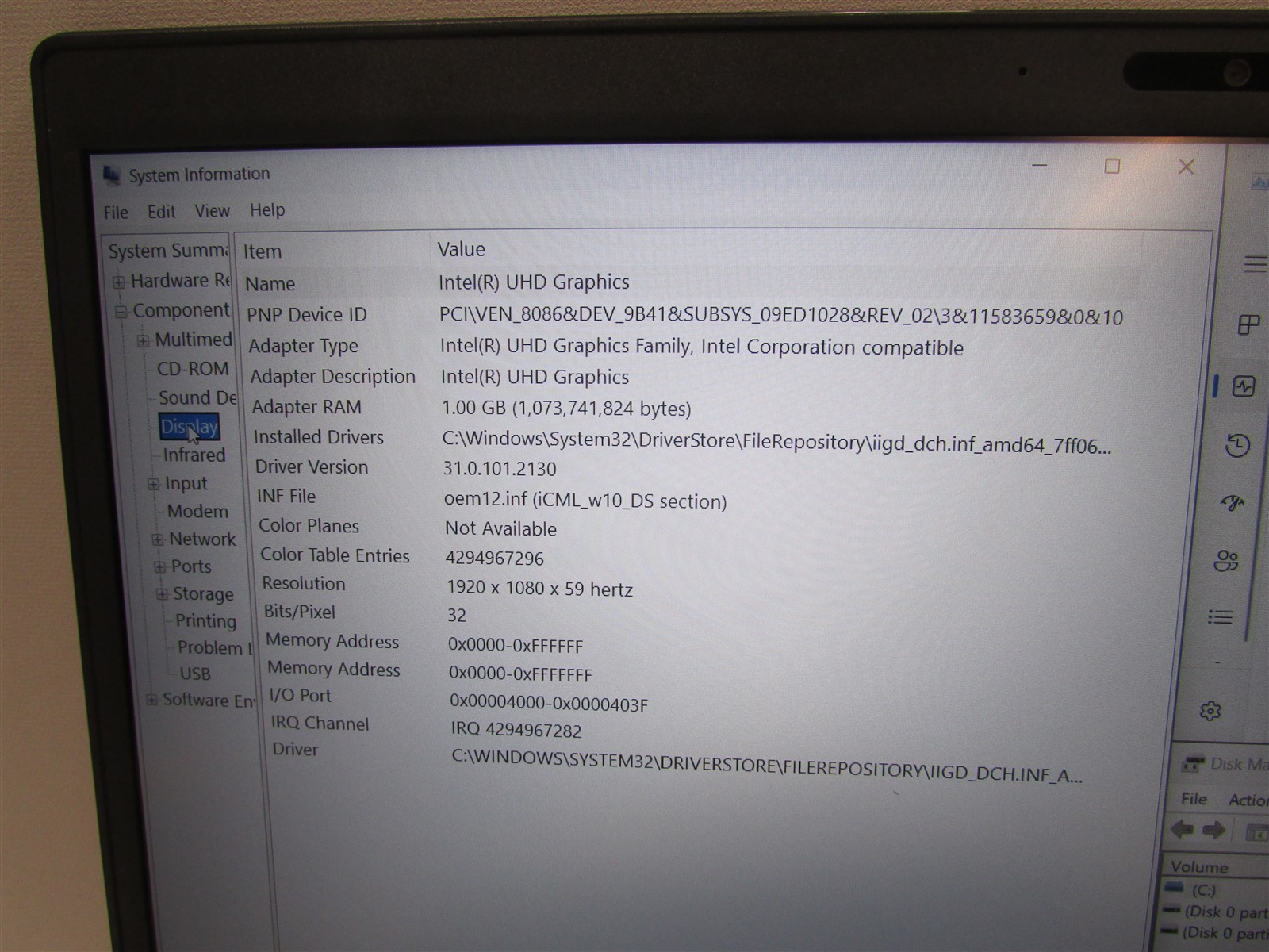 Dell Latitude 3510 i5-10210U 1.6GHz 16GB RAM 256GB NVME 15.6″ Win11 Pro COSM DMG