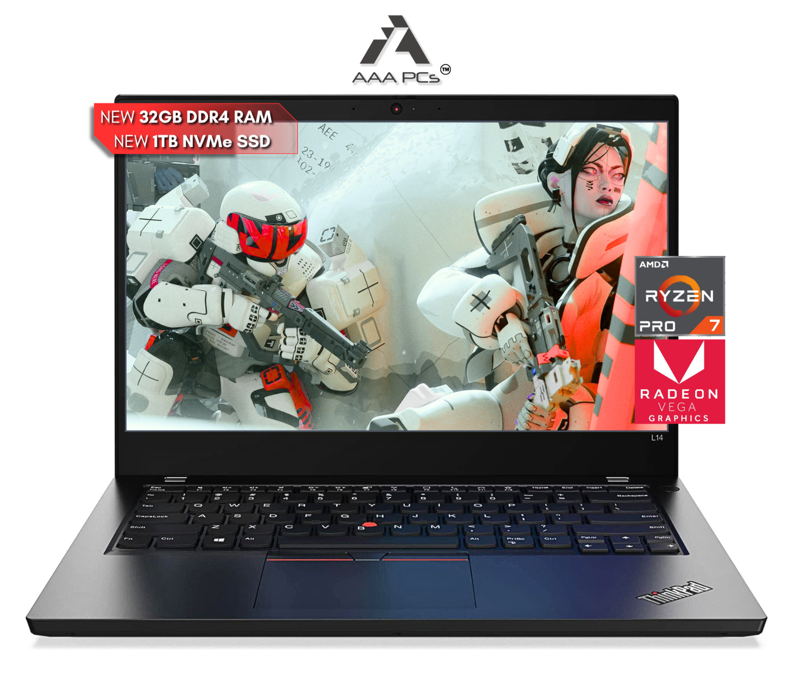 Lenovo ThinkPad L14 GEN2 14″ FHD Laptop AMD Ryzen 7 PRO 4.40GHz 32GB RAM 1TB SSD