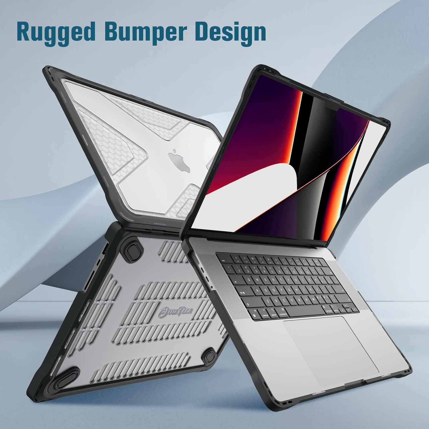 Heavy Duty Rugged Hard Shell Case for MacBook Pro 16 Inch, Crystal Clear Cover