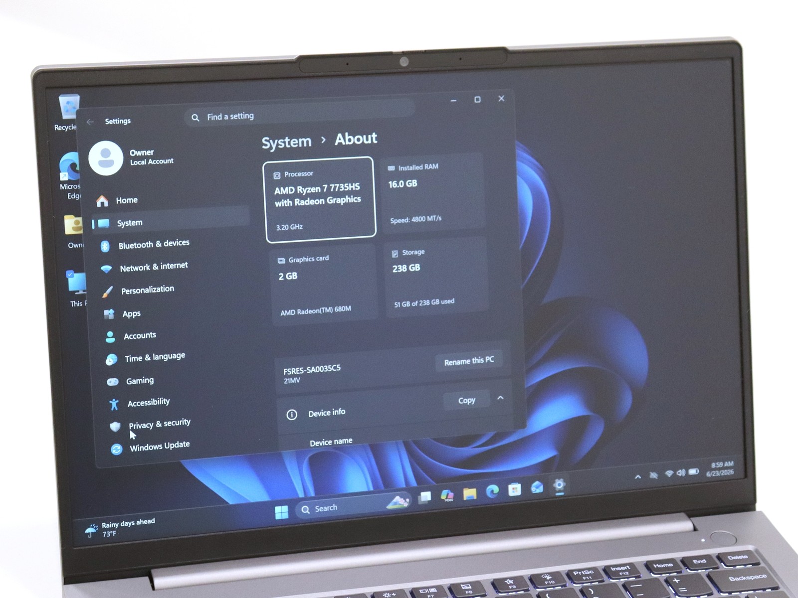 Lenovo ThinkBook 14 G7 ARP 14.0″ Touch AMD Ryzen 7 7735HS 16GB 256GB NVMe W11P